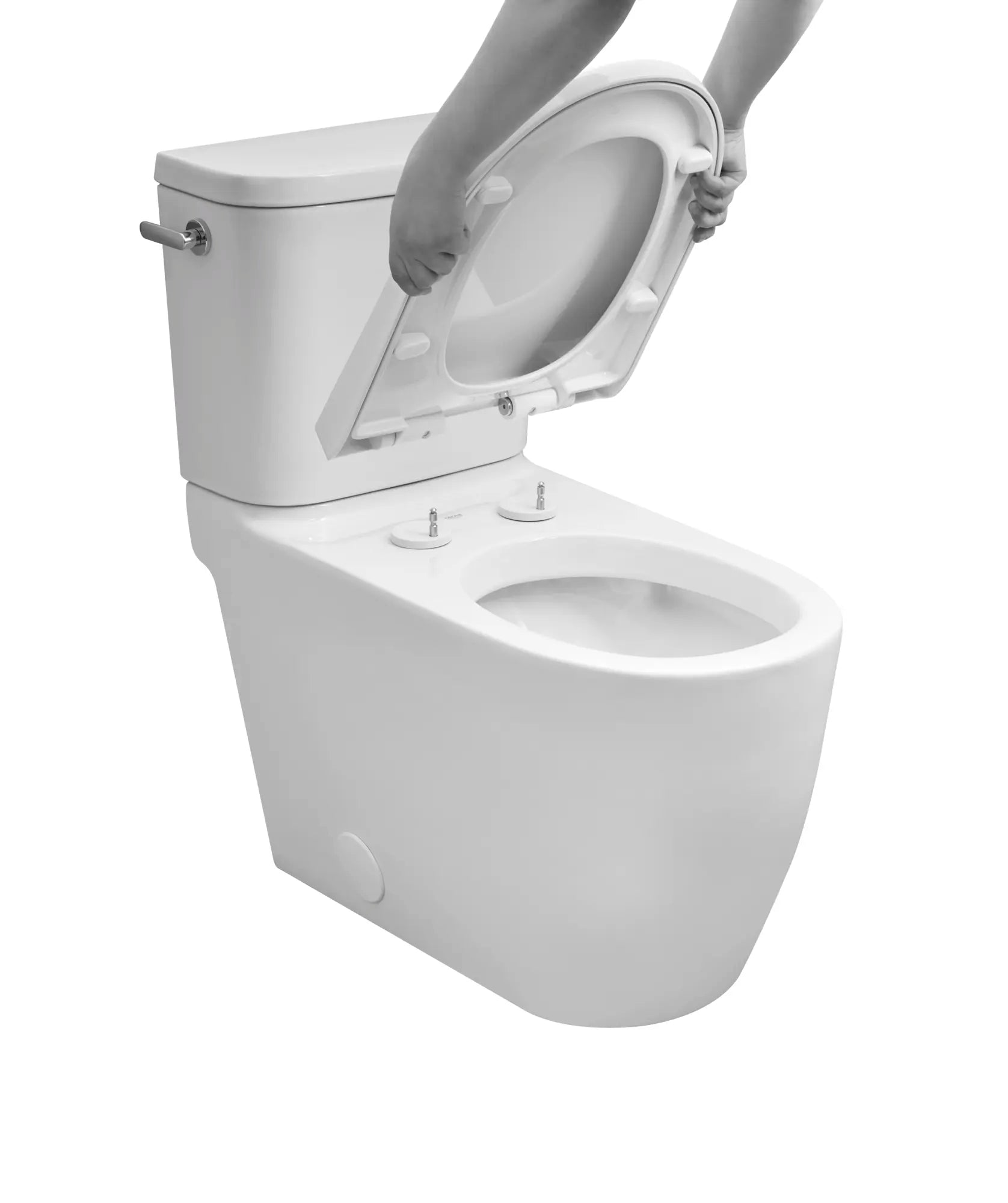 Toilette allongée en deux pièces, Hauteur idéale avec chasse double et siège inclus, 4,8 lpc (1,28 gpc) // LEFT / BLANC ALPIN // 100757_L-39675000_CDNwebp.webp