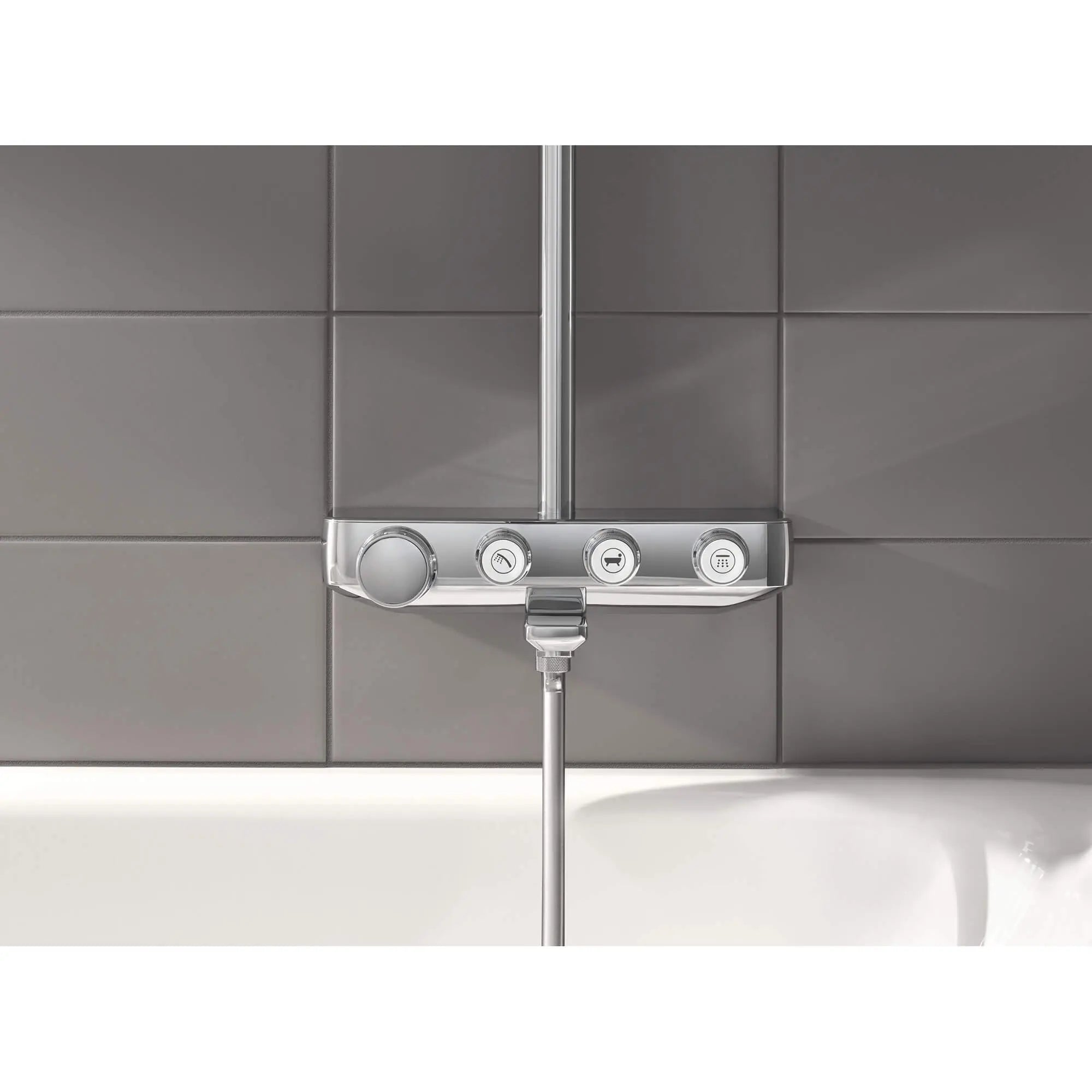 Euphoria SmartControl GROHE Système de baignoire/douche // CHROME STARLIGHT GROHE // 1050_26512000-shower-system-with-bath-thermostat-for-wall-mount-enviro-2_0_CDNwebp.webp