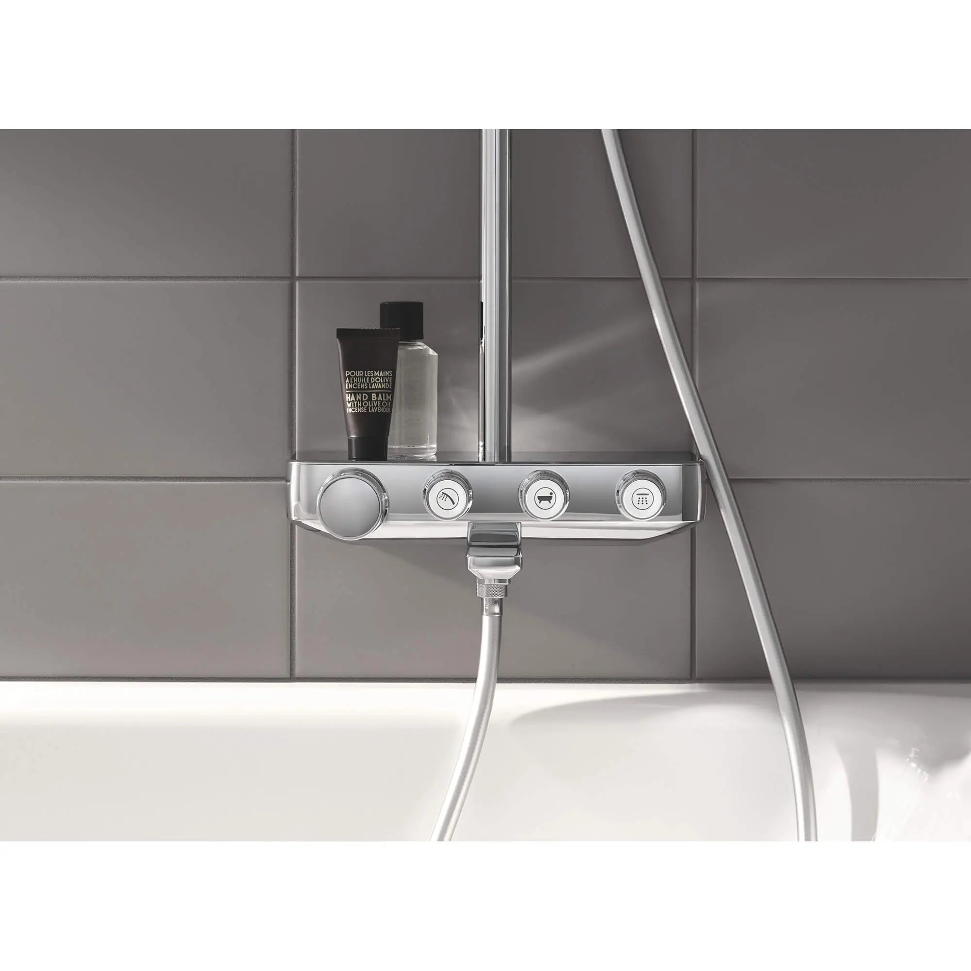 Euphoria SmartControl GROHE Système de baignoire/douche // CHROME STARLIGHT GROHE // 1051_26512000-shower-system-with-bath-thermostat-for-wall-mount-enviro-3_0_CDNwebp.webp