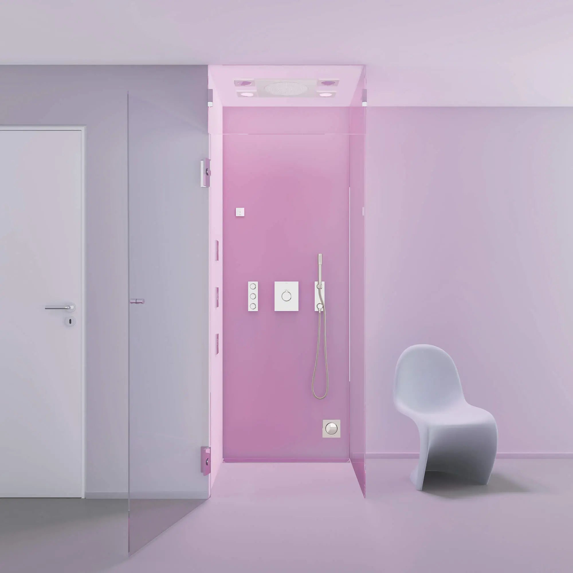 Rainshower série « F » Pomme de douche de plafond - 1 jet d’aspersion // CHROME STARLIGHT GROHE // 1125_27468000-ceiling-shower-head-enviro-1_0_CDNwebp.webp