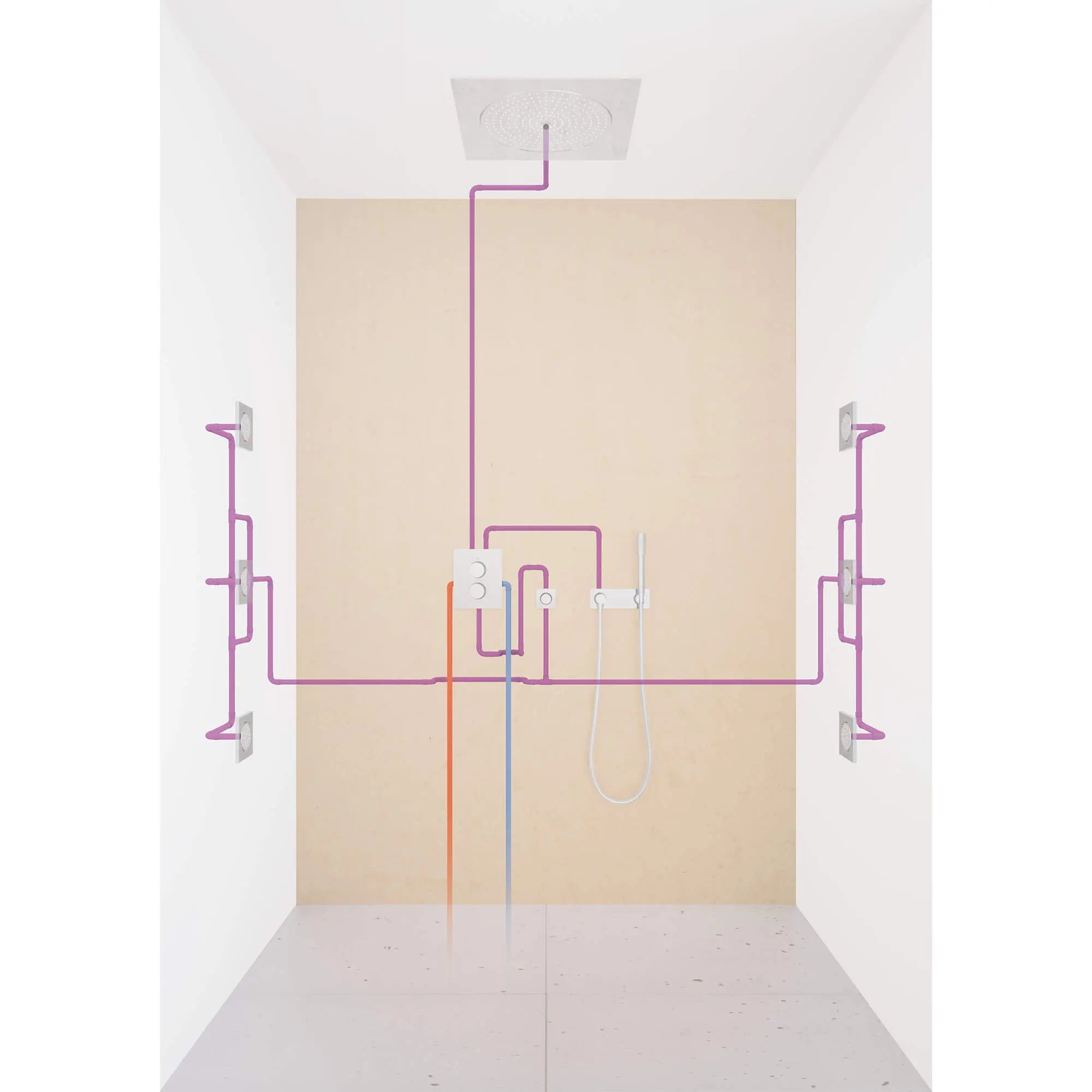 GrohTherm F Garniture de soupape de commande de débit // CHROME STARLIGHT GROHE // 1186_27623000-volume-control-valve-trim-enviro-3_0_CDNwebp.webp