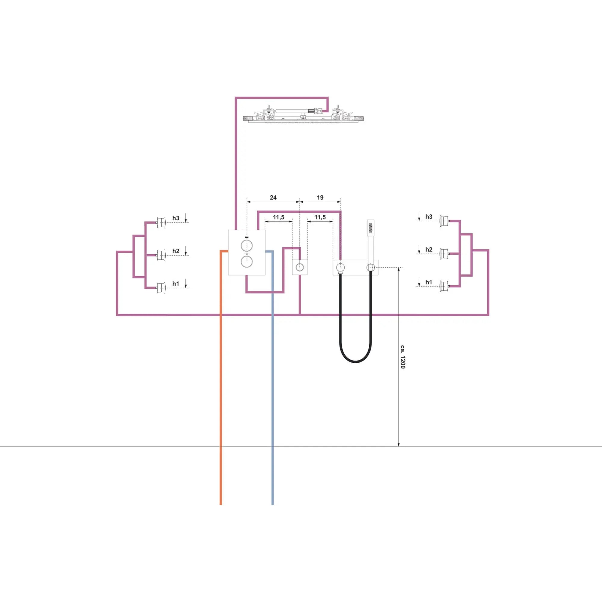 GrohTherm F Garniture de soupape de commande de débit // CHROME STARLIGHT GROHE // 1187_27623000-volume-control-valve-trim-enviro-4_0_CDNwebp.webp