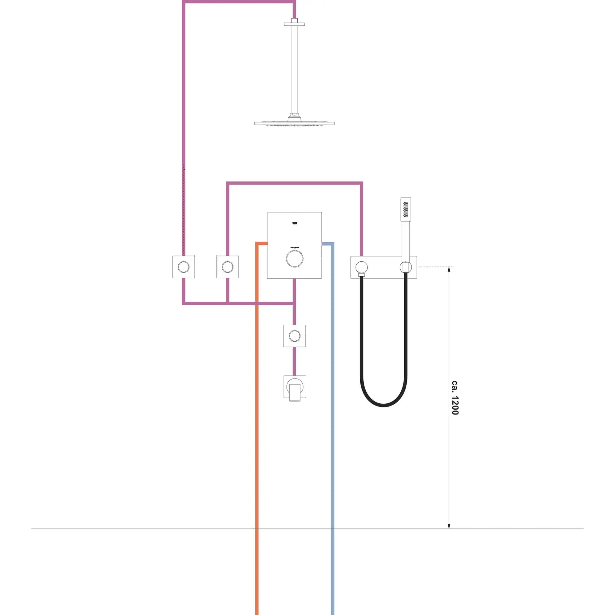 GrohTherm F Garniture de soupape de commande de débit // CHROME STARLIGHT GROHE // 1191_27623000-volume-control-valve-trim-enviro-6_0_CDNwebp.webp