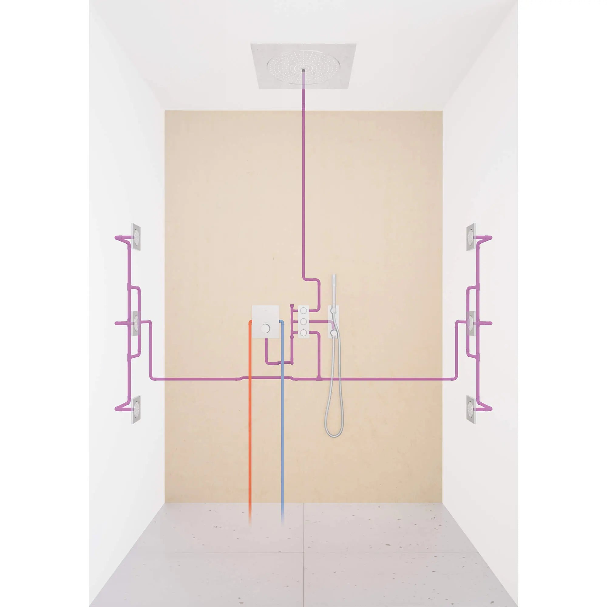 GrohTherm F Garniture de soupape de commande de débit triple // CHROME STARLIGHT GROHE // 1193_27625000-triple-volume-control-trim-enviro-1_0_CDNwebp.webp