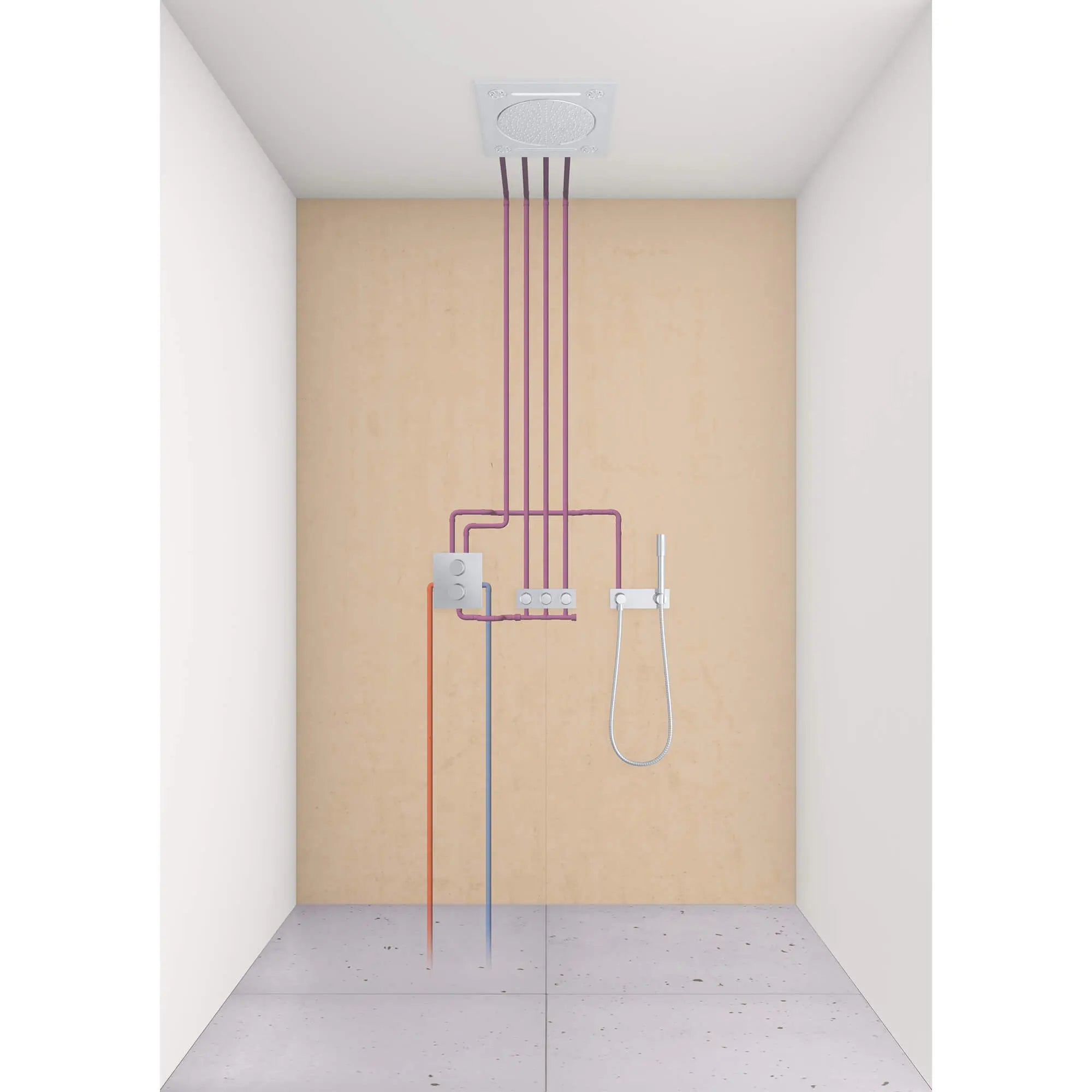 GrohTherm F Garniture de soupape de commande de débit triple // CHROME STARLIGHT GROHE // 1200_27625000-triple-volume-control-trim-enviro-6_0_CDNwebp.webp