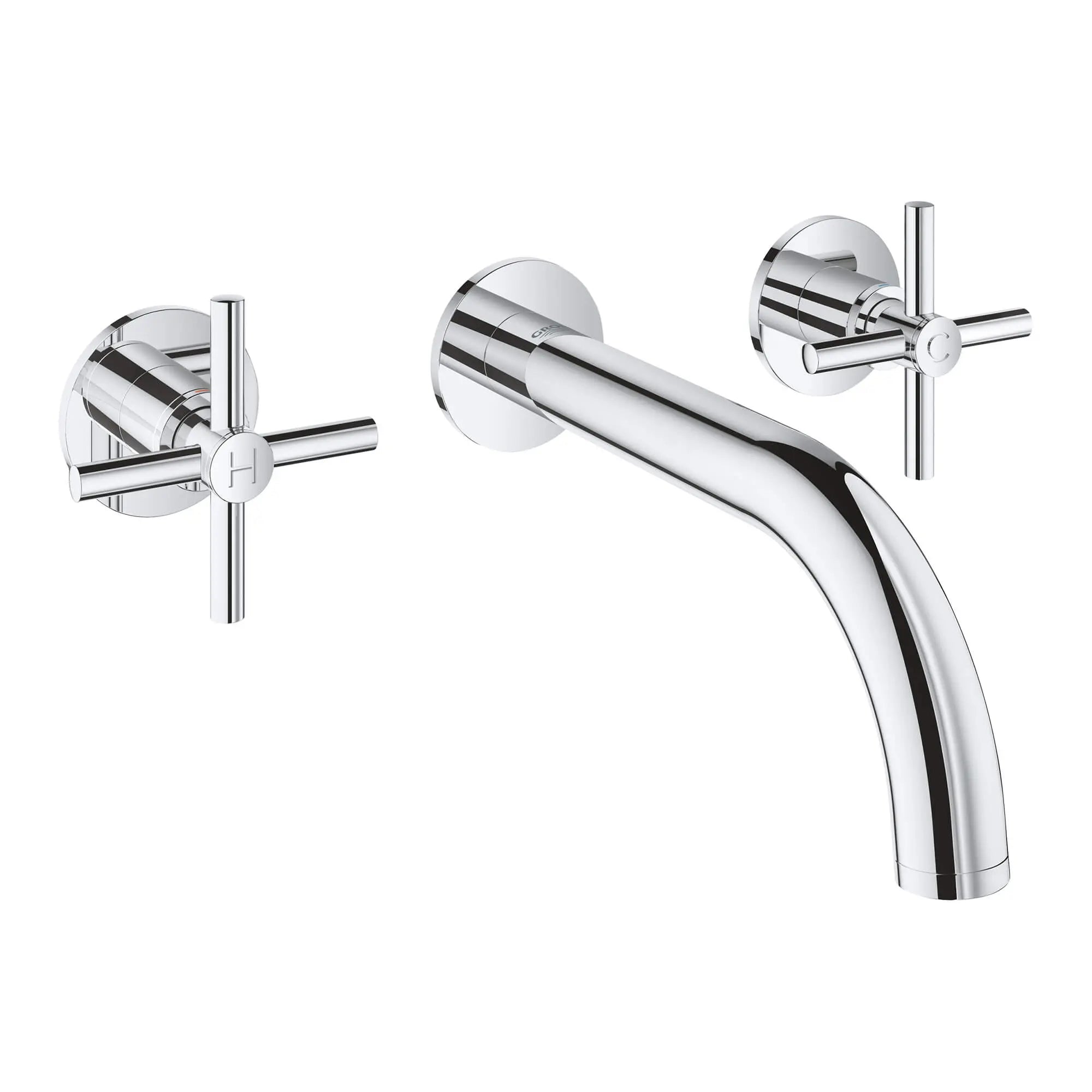 Manettes en croix (la paire) // CHROME STARLIGHT GROHE // 12260_18026003-atrio-cross-handles-starlight-chrome_0_CDNwebp.webp