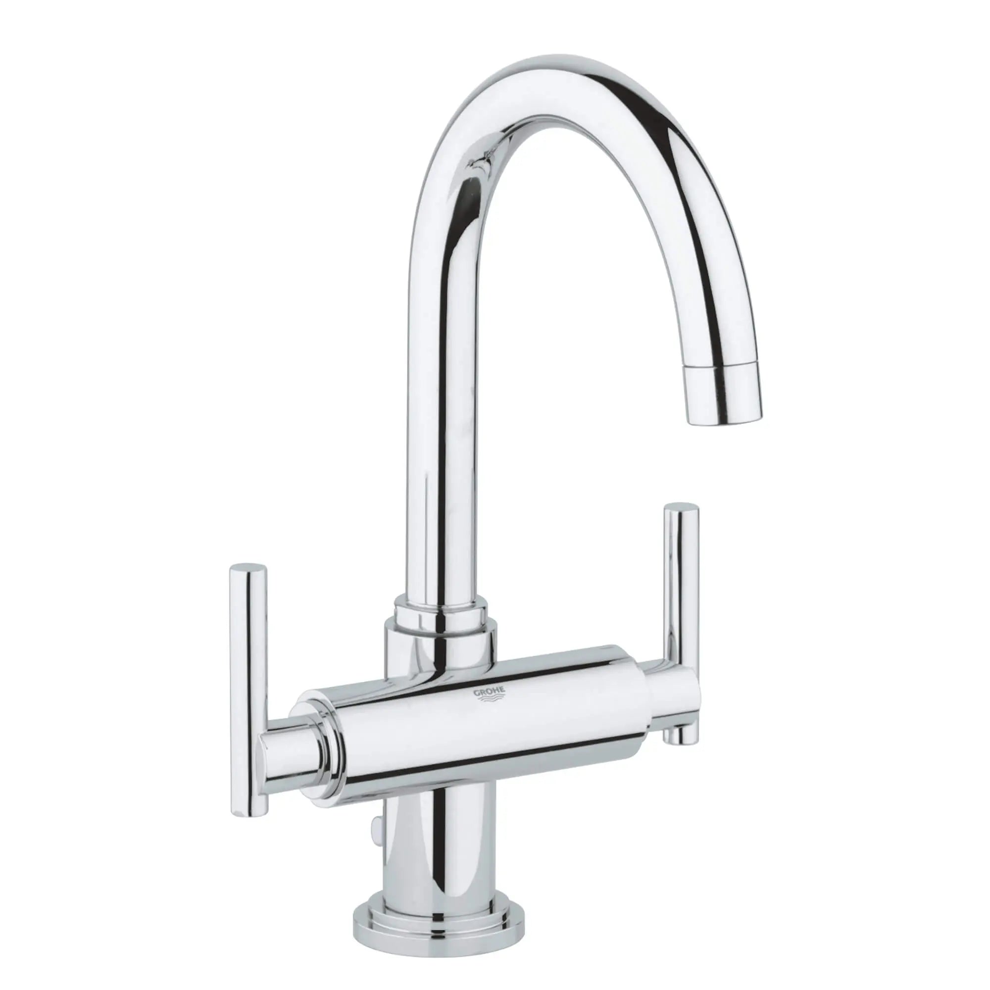 Manettes-leviers (la paire) // CHROME STARLIGHT GROHE // 12282_18027000-atrio-handle-starlight-chrome-7_0_CDNwebp.webp