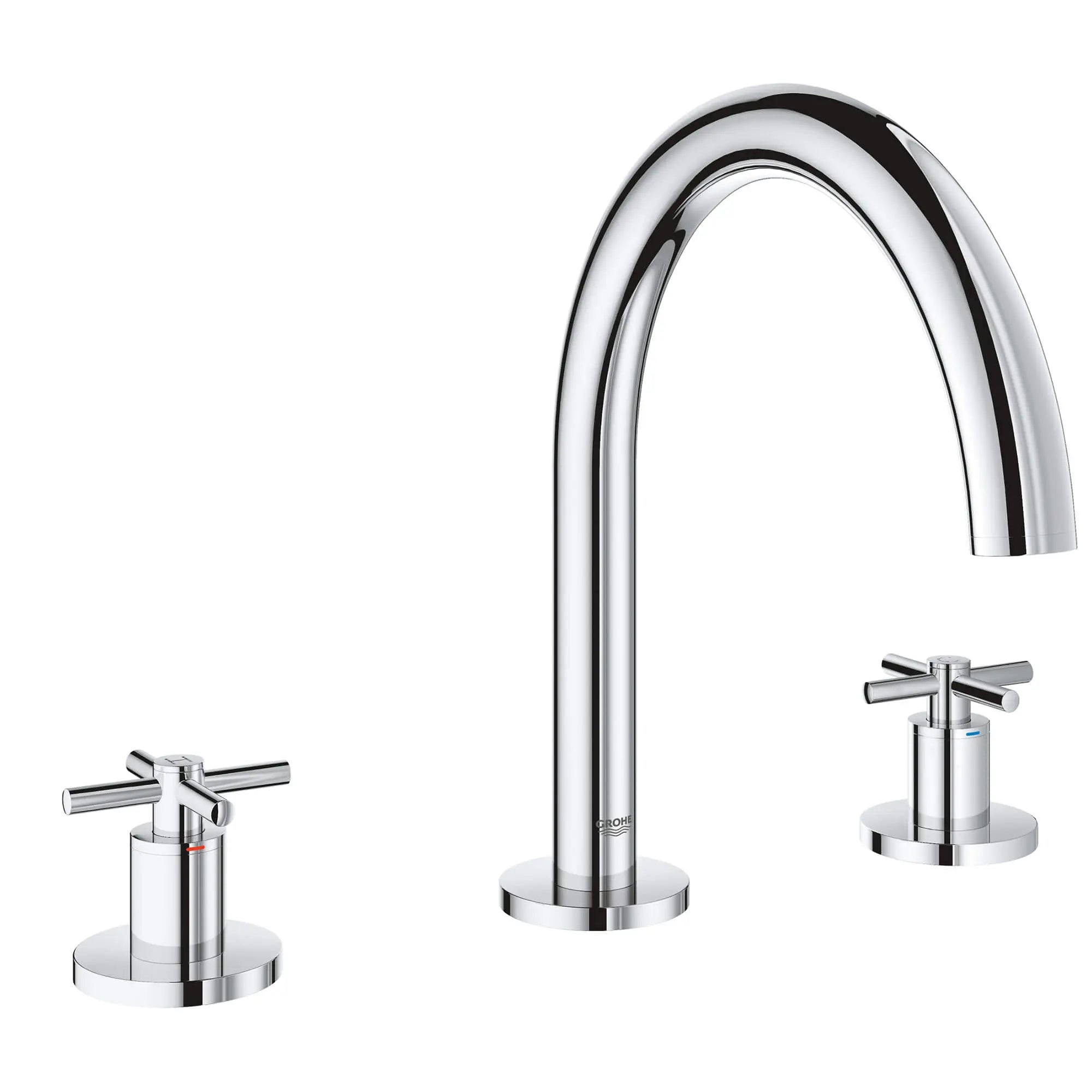 Manettes en croix (la paire) // CHROME STARLIGHT GROHE // 12313_18033003-atrio-cross-handle-bath-starlight-chrome_0_CDNwebp.webp