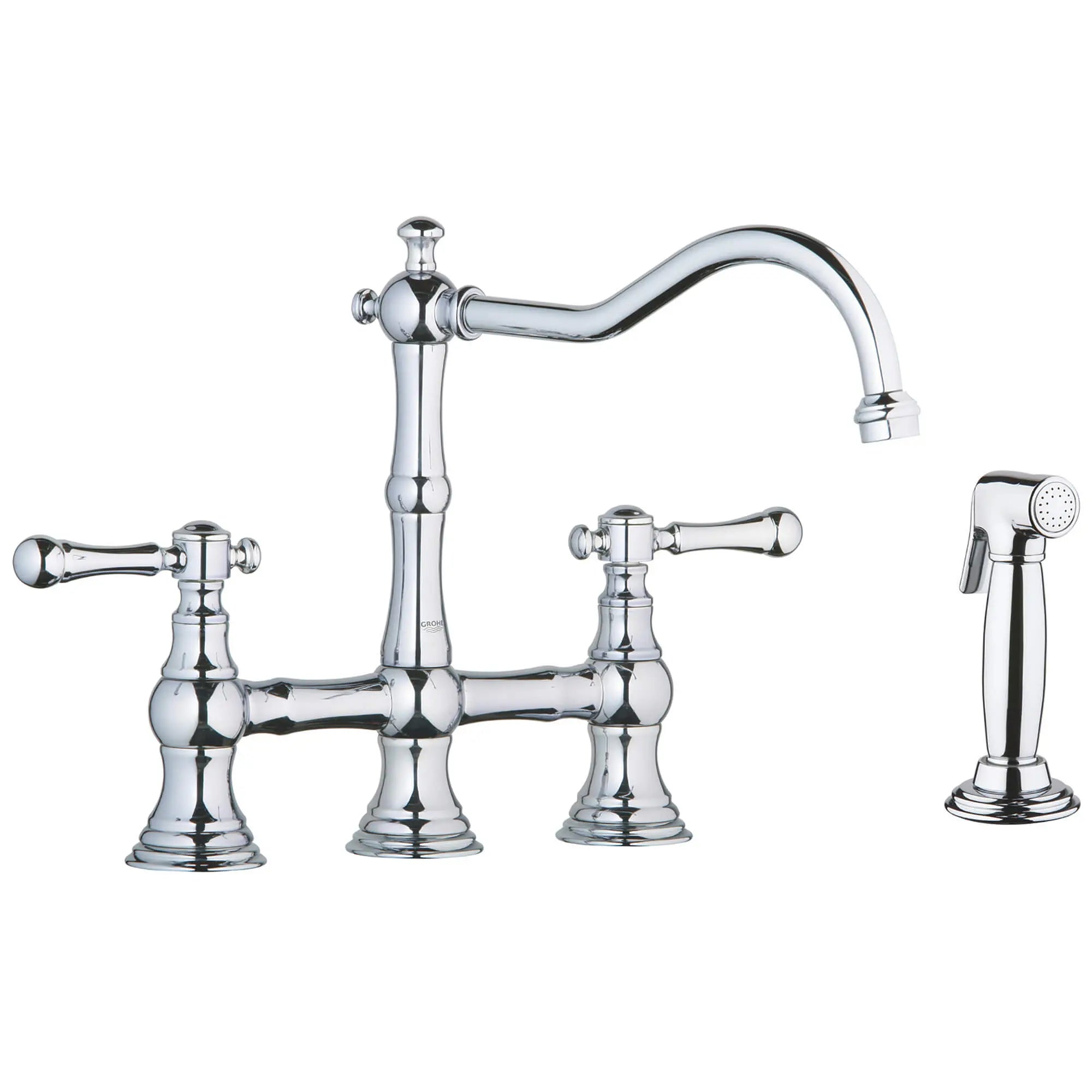 Manettes-leviers (la paire) // CHROME STARLIGHT GROHE // 12380_18244000-bridgeford-lever-handle-starlight-chrome-2_0_CDNwebp.webp