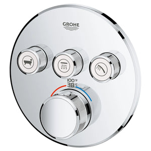 [29138000] Triple Function Thermostatic Valve Trim - GROHE StarLight Chrome