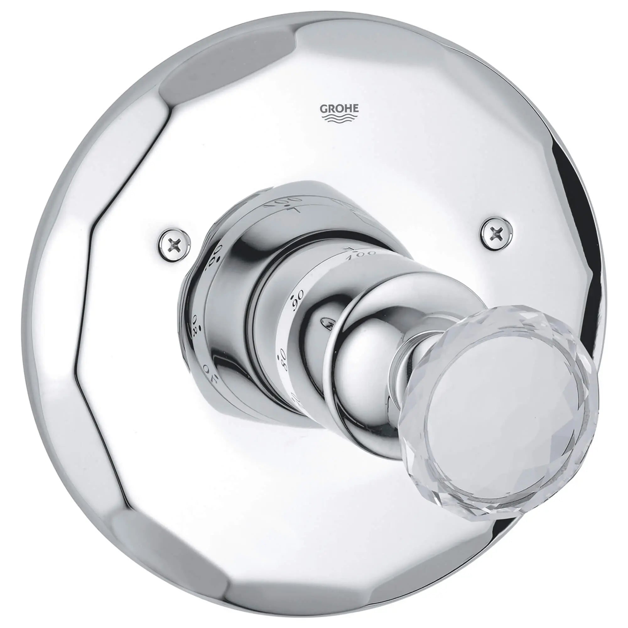 Kensington Garniture de valve thermostatique // GROHE STARLIGHT CHROME/SWAROVSKI® CRYSTAL // 12570_19265vp0-kensington-thermostat-trim-chrome-swarovski-crystal_0_CDNwebp.webp