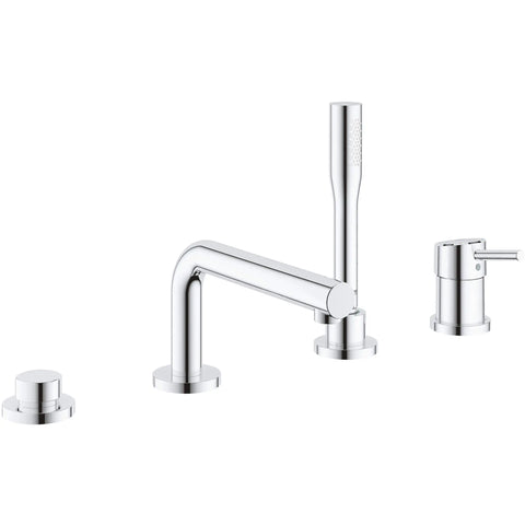 Robinet de baignoire romaine, 4 trous, à poignée simple, à montage sur tablier avec douchette 6,6 L/min (1,75 gpm) - Chrome StarLight GROHE