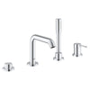 [19578001] 4-Hole Single-Handle Deck Mount Roman Tub Faucet with 2.0 GPM Hand Shower - GROHE StarLight Chrome