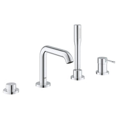 [1957800A] 4-Hole Single-Handle Deck Mount Roman Tub Faucet with 1.75 GPM (6.6 L/min) Hand Shower - GROHE StarLight Chrome