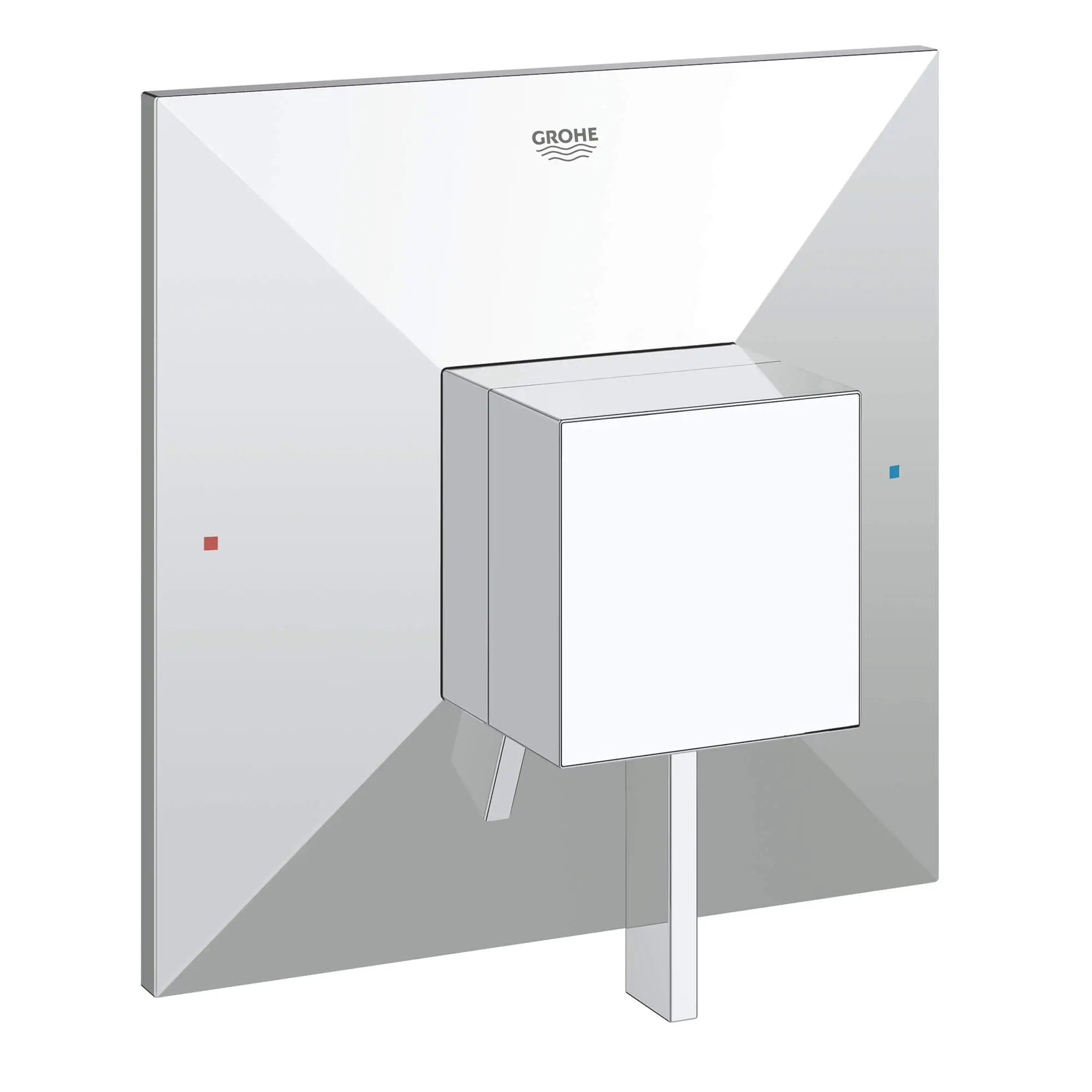 GrohFlex Allure Brilliant Garniture d’obturateur régulateur de pression à fonction simple avec module de contrôle // CHROME STARLIGHT GROHE // 12845_19790000-allure-brilliant-single-function-valve-trim-kit-with-control-module-starlight-chrome_0_CDNwebp.webp