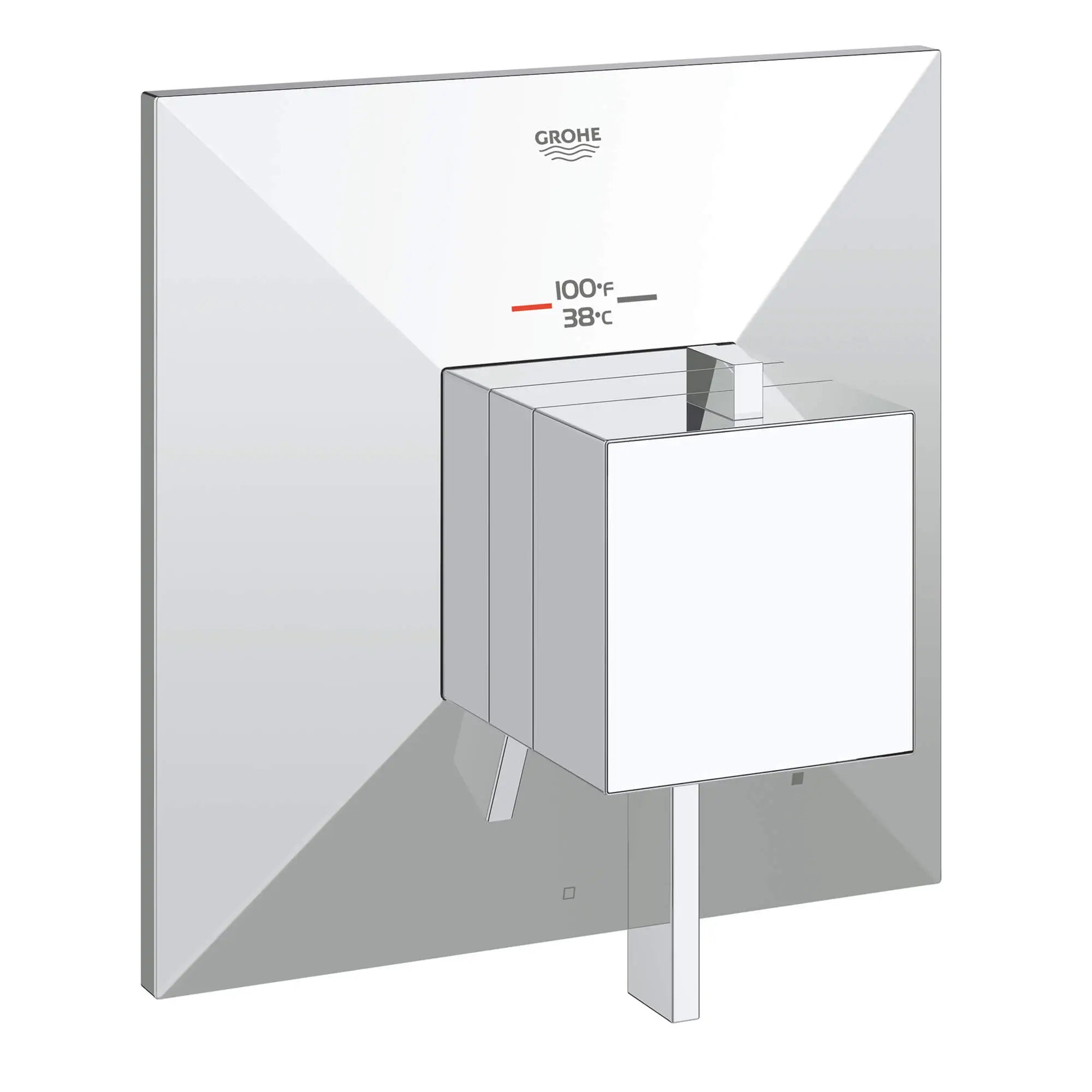 GrohFlex Allure Brilliant Garniture de valve thermostatique à fonction simple avec module de contrôle // CHROME STARLIGHT GROHE // 12846_19793000-allure-brilliant-single-function-thermostatic-trim-with-control-module-starlight-chrome_0_CDNwebp.webp