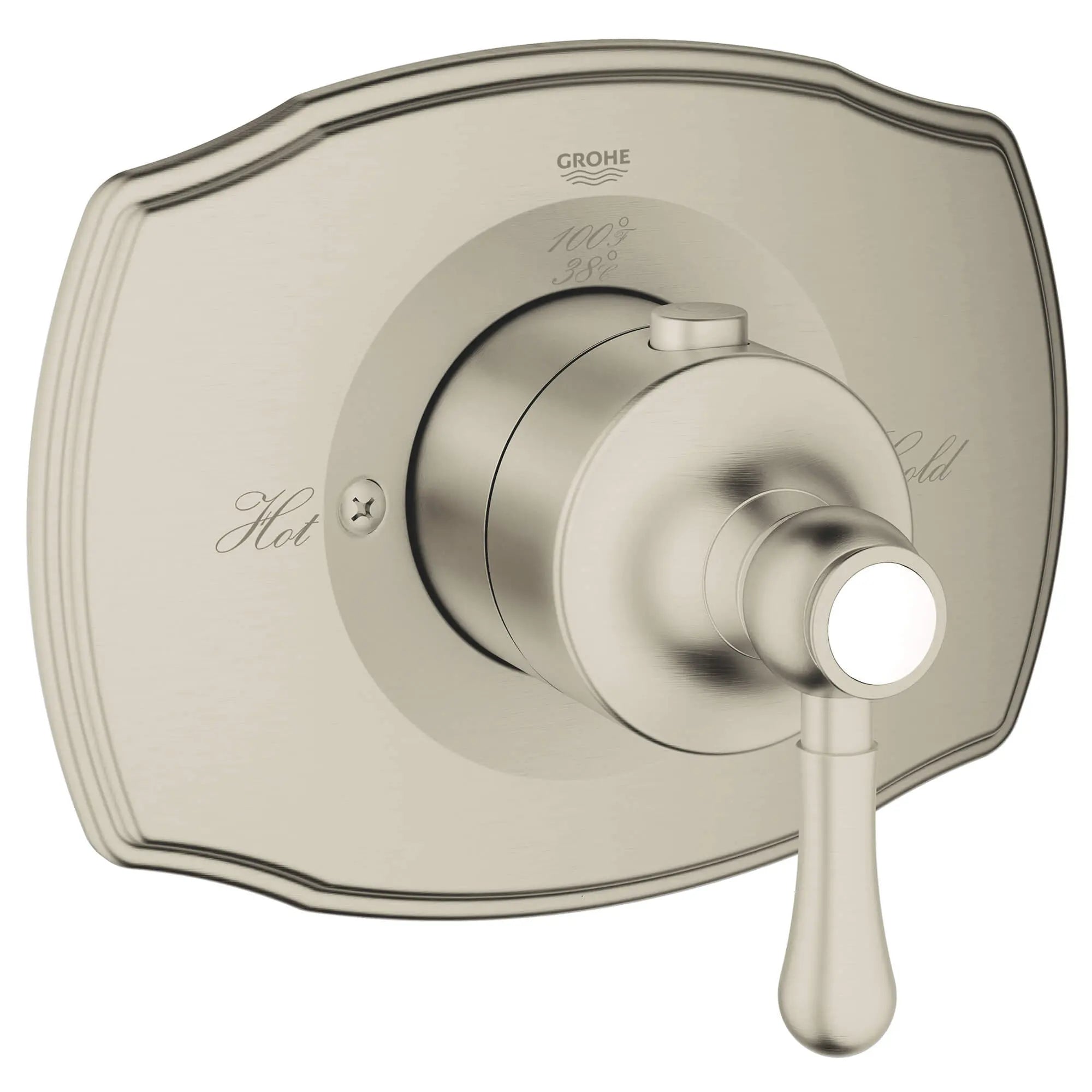 GrohFlex Authentic Garniture de valve thermostatique pour douche personnalisée avec module de contrôle // NICKEL BROSSÉ INFINITYFINISH // 12887_19839en0-grohtherm-2000-authentic-custom-shower-thermostatic-trim-with-control-module-brushed-nickel-infinityfinish_0_CDNwebp.webp
