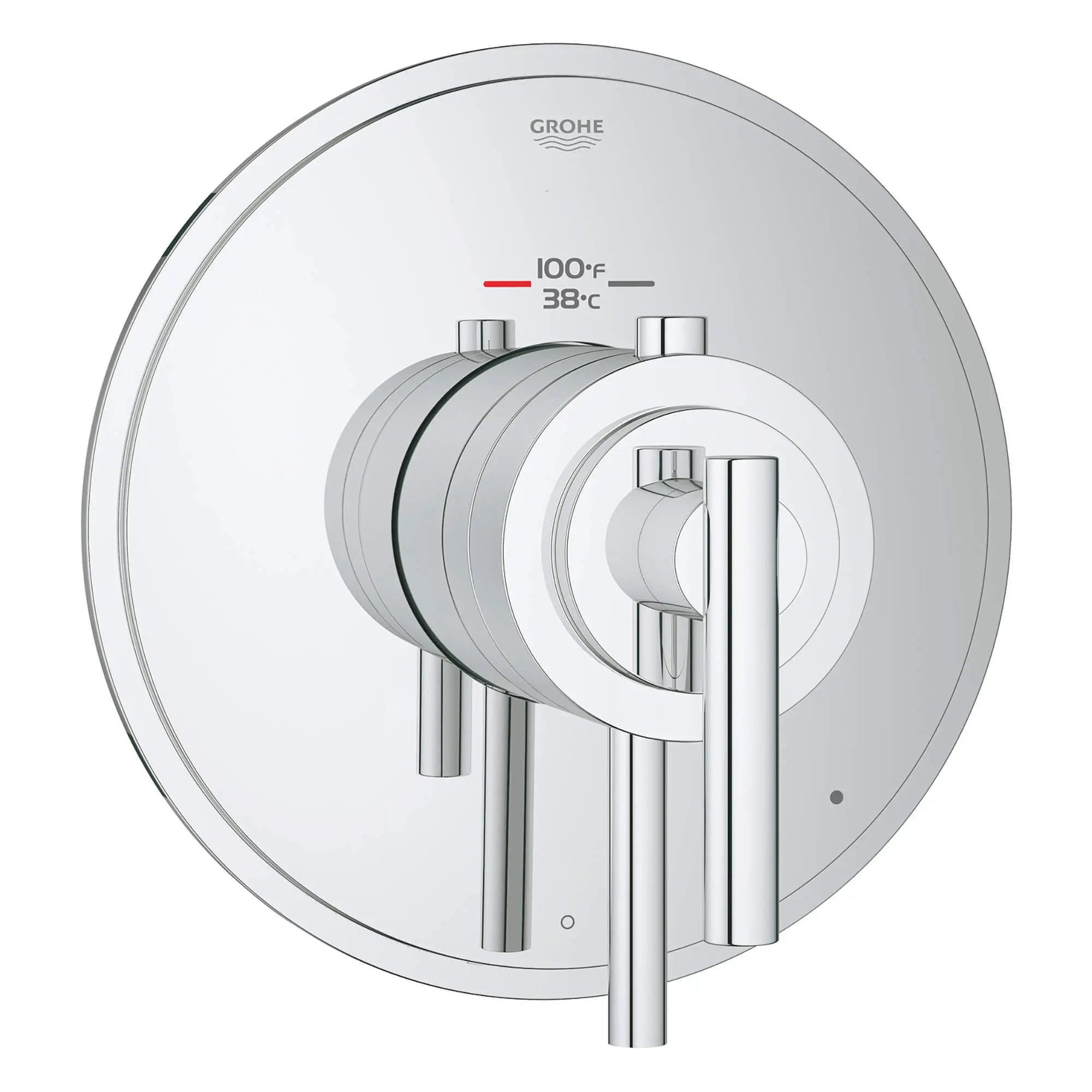 GrohFlex Timeless Garniture de valve thermostatique à fonction simple avec module de contrôle // GROHE STARLIGHT CHROME // 12897_19848000-atrio-single-function-thermostatic-trim-with-control-module-starlight-chrome-2_0_CDNwebp.webp