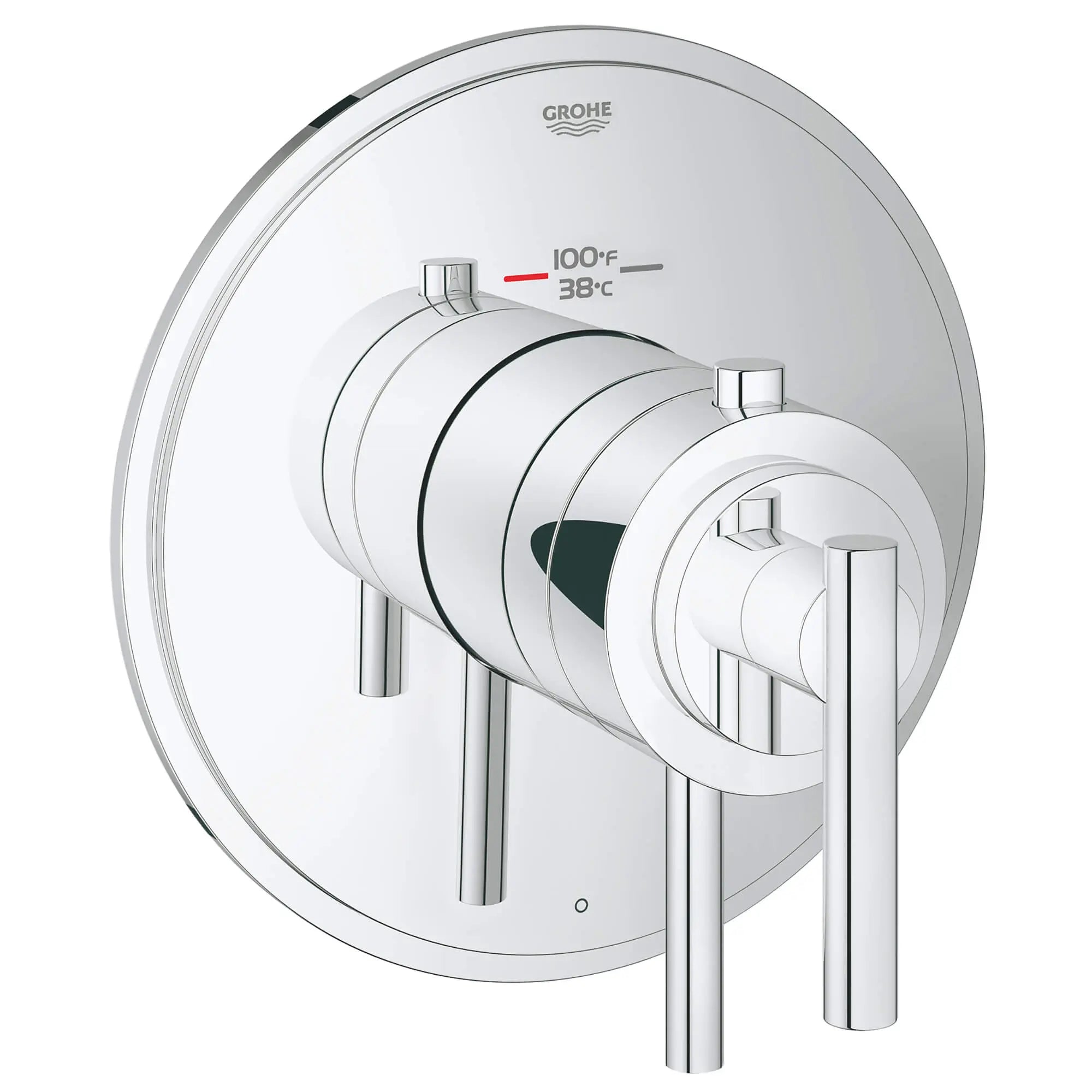 GrohFlex Timeless Garniture de valve thermostatique à fonction simple avec module de contrôle // GROHE STARLIGHT CHROME // 12900_19848000-atrio-single-function-thermostatic-trim-with-control-module-starlight-chrome_0_CDNwebp.webp