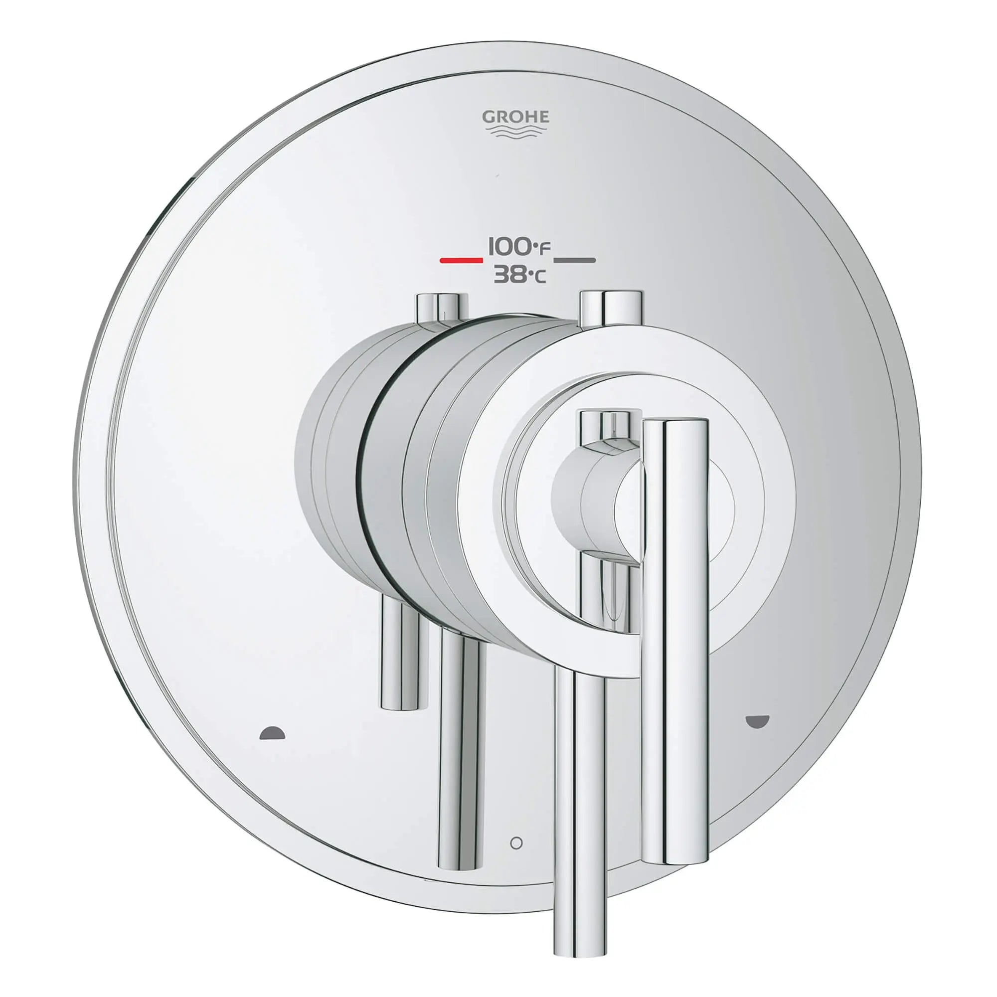 GrohFlex Timeless Garniture de valve thermostatique à fonction double avec module de contrôle // CHROME STARLIGHT GROHE // 12903_19849000-atrio-dual-function-thermostatic-trim-with-control-module-starlight-chrome-2_0_CDNwebp.webp