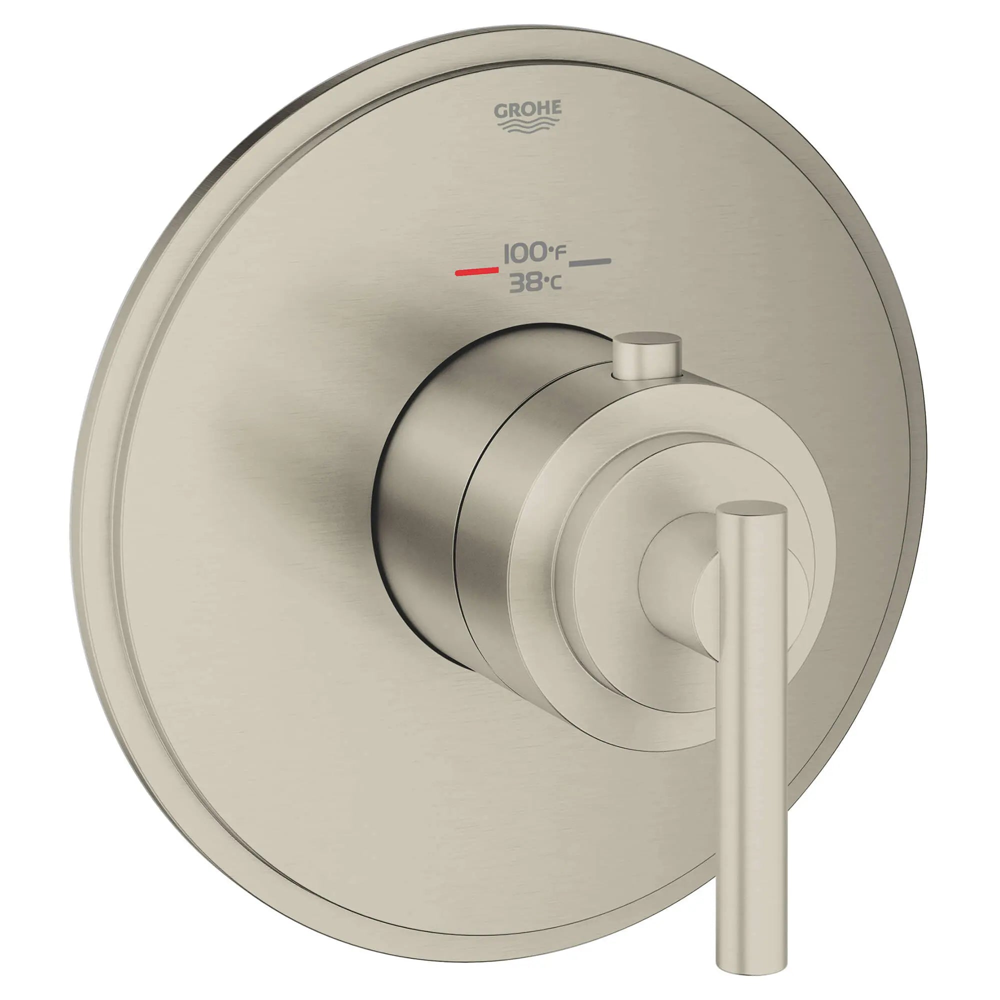 GrohFlex Timeless Garniture de valve thermostatique pour douche personnalisée avec module de contrôle // NICKEL BROSSÉ INFINITYFINISH // 12913_19865en0-atrio-custom-shower-thermostatic-trim-with-control-module-brushed-nickel-infinityfinish_0_CDNwebp.webp