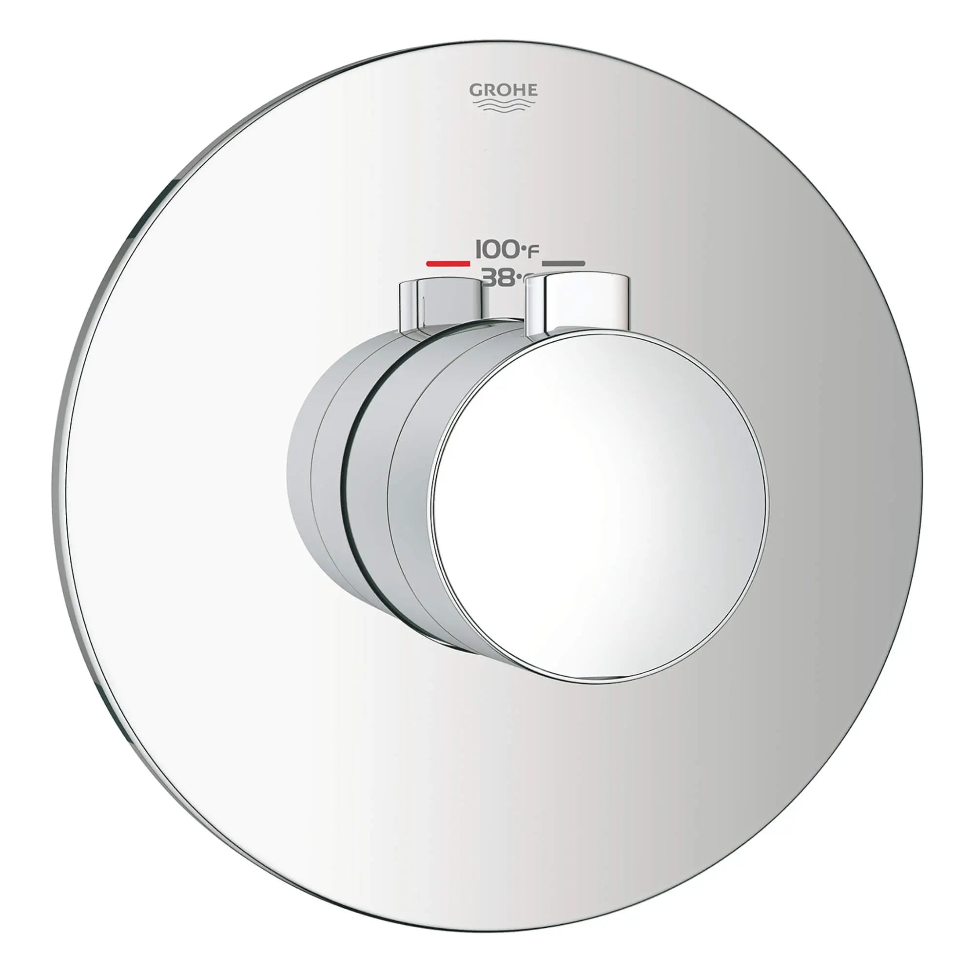 GrohFlex Cosmopolitan Garniture de valve thermostatique pour douche personnalisée avec module de contrôle // CHROME STARLIGHT GROHE // 12943_19879000-europlus-custom-shower-thermostatic-trim-with-control-module-starlight-chrome_0_CDNwebp.webp