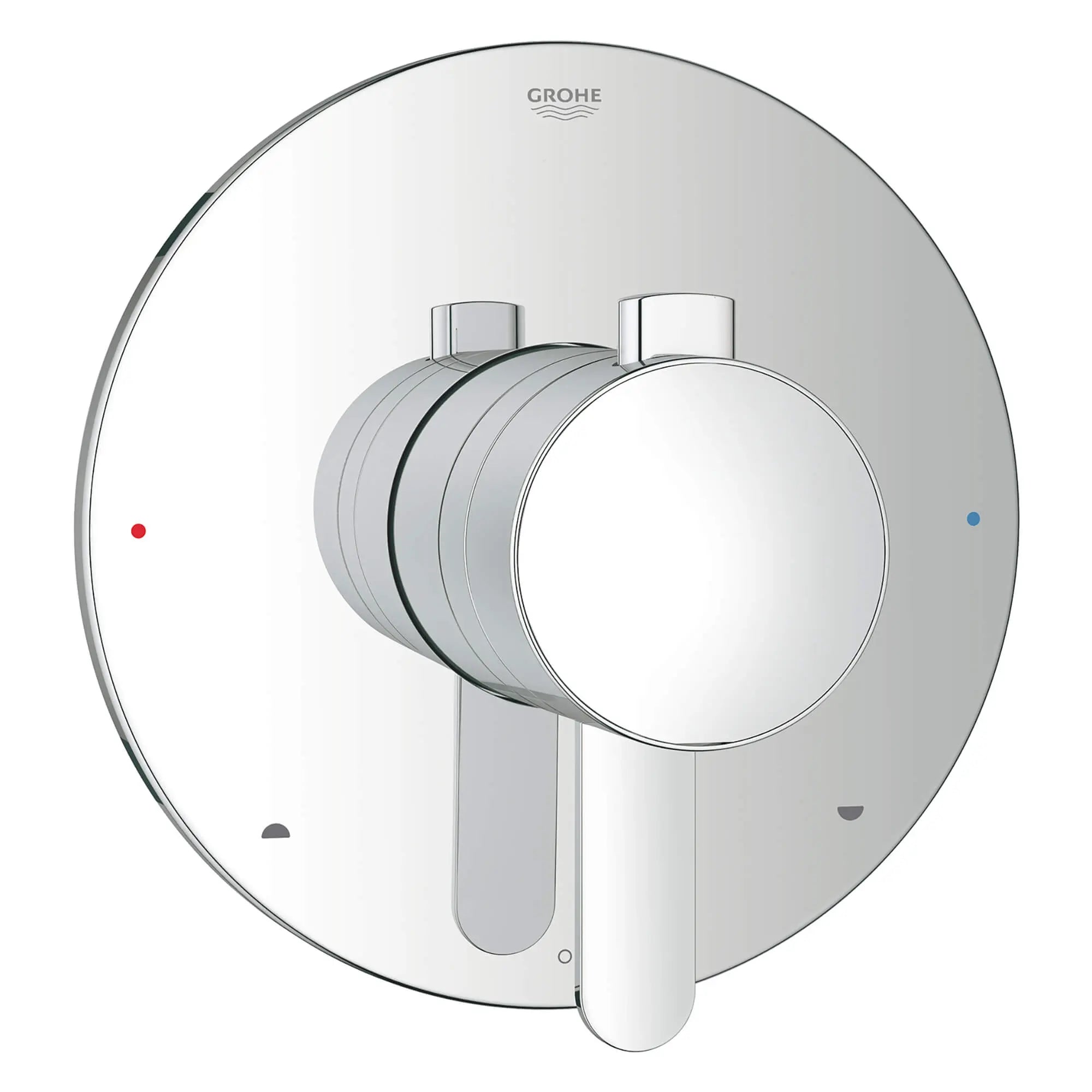 GrohFlex Cosmopolitan Garniture d’obturateur régulateur de pression à fonction double avec module de contrôle // CHROME STARLIGHT GROHE // 12952_19881000-europlus-dual-function-pressure-balance-trim-with-control-module-starlight-chrome-2_0_CDNwebp.webp