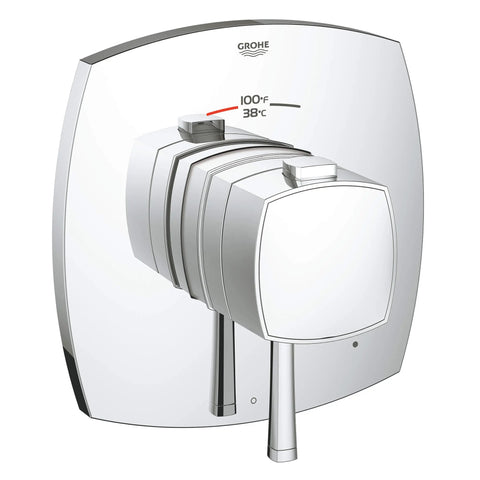 Garniture de valve thermostatique GrohFlex à fonction simple avec module de contrôle - Chrome StarLight GROHE