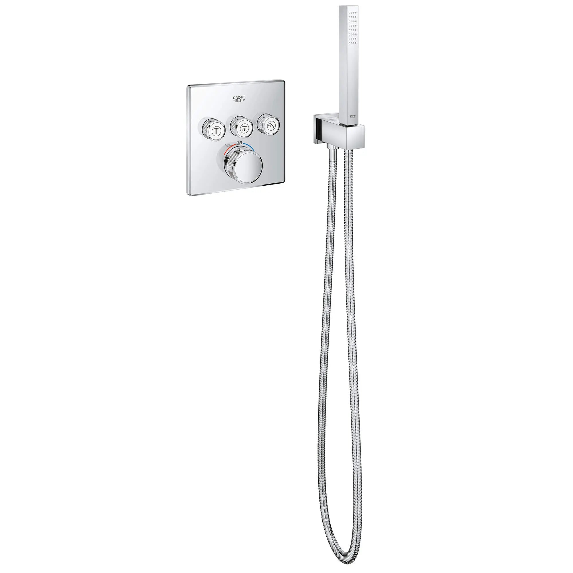 Tuyau de douche de 59 po en métal // CHROME STARLIGHT GROHE // 1297_28143000-metal-shower-hose-1500-enviro-3_0_CDNwebp.webp