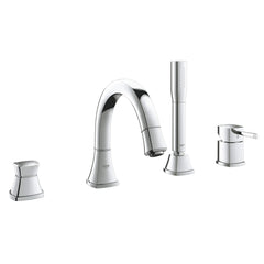 [19936000] 4-Hole Single-Handle Deck Mount Roman Tub Faucet with 2.0 GPM Hand Shower - GROHE StarLight Chrome