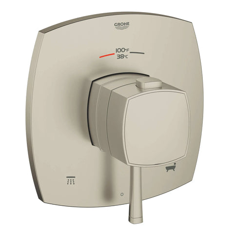 Dual function thermostatic trim with control module - Nickel brossé InfinityFinish