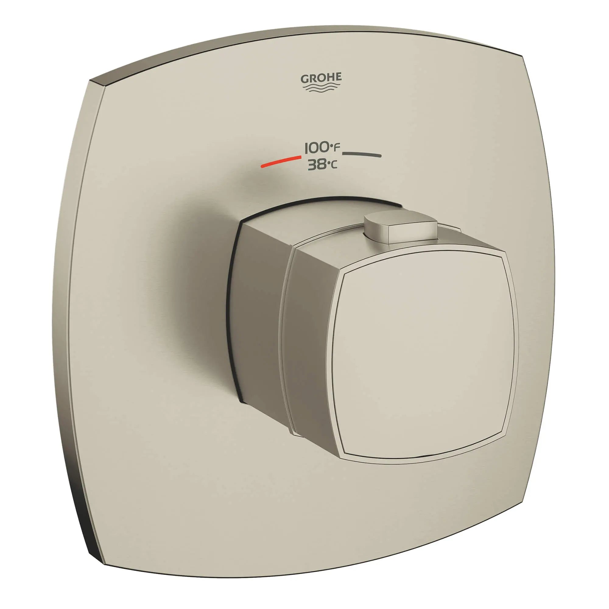 GrohFlex Grandera Garniture de valve thermostatique pour douche personnalisée avec module de contrôle // NICKEL BROSSÉ INFINITYFINISH // 12993_19940en0-grandera-custom-shower-thermostatic-trim-with-control-module-brushed-nickel-infinityfinish_0_CDNwebp.webp