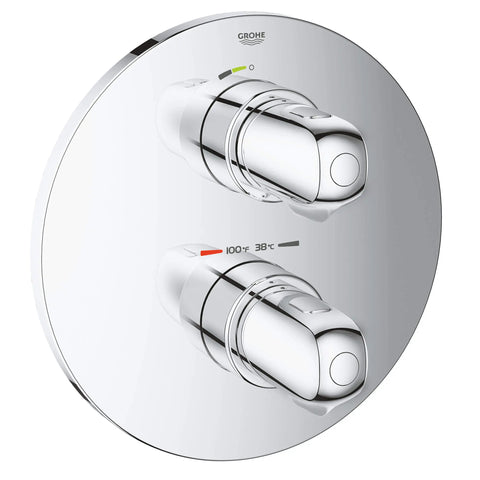 Grohtherm 1000 Garniture de valve thermostatique avec poignée de marche/arrêt et commande de débit - Chrome StarLight GROHE