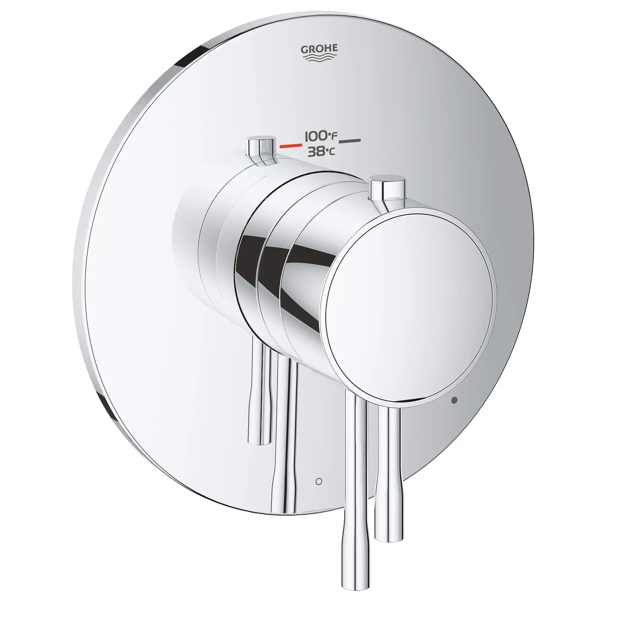 GrohFlex Essence Garniture de valve thermostatique à fonction simple avec module de contrôle // CHROME STARLIGHT GROHE // 13029_19987001-grohflex-essence-single-function-thermostatic-trim-with-control-module-starlight-chrome_0_CDNwebp.webp