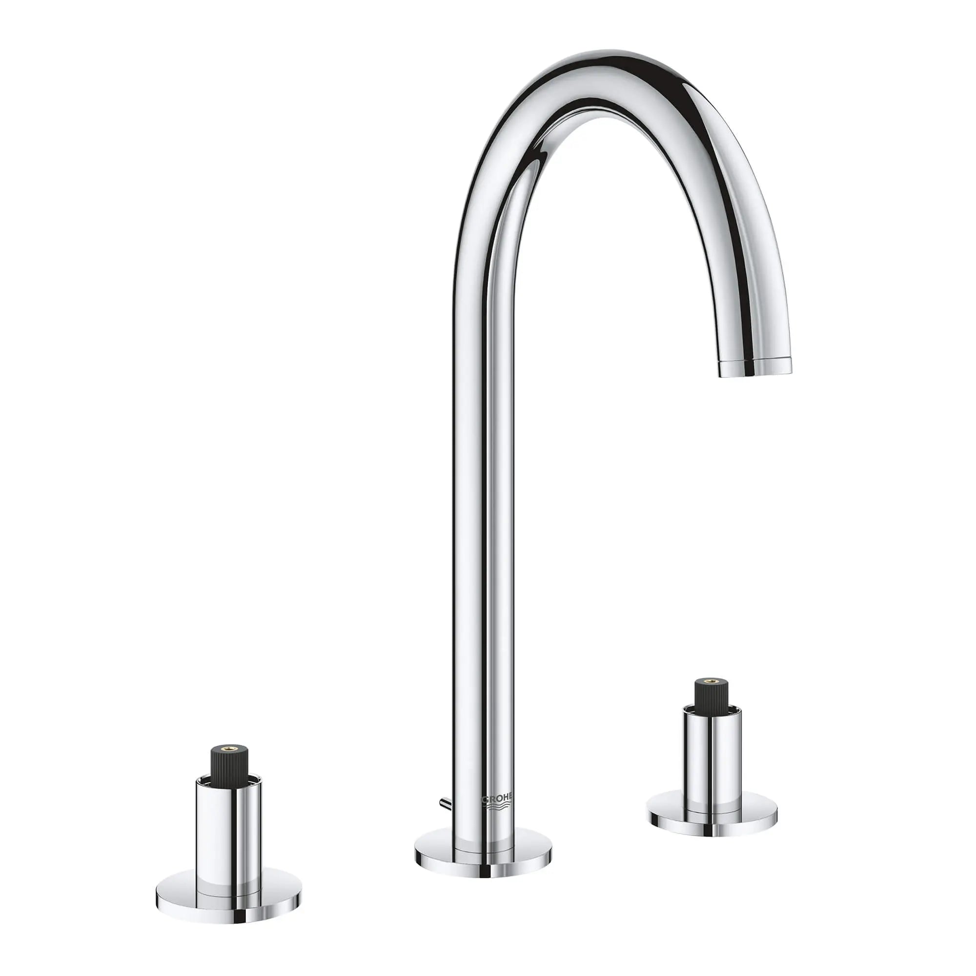 Robinet à grand écartement à bec haut // CHROME STARLIGHT GROHE // 13045_20069003-atrio-8-inch-widespread-two-handle-bathroom-faucet-m-size-starlight-chrome_0_CDNwebp.webp