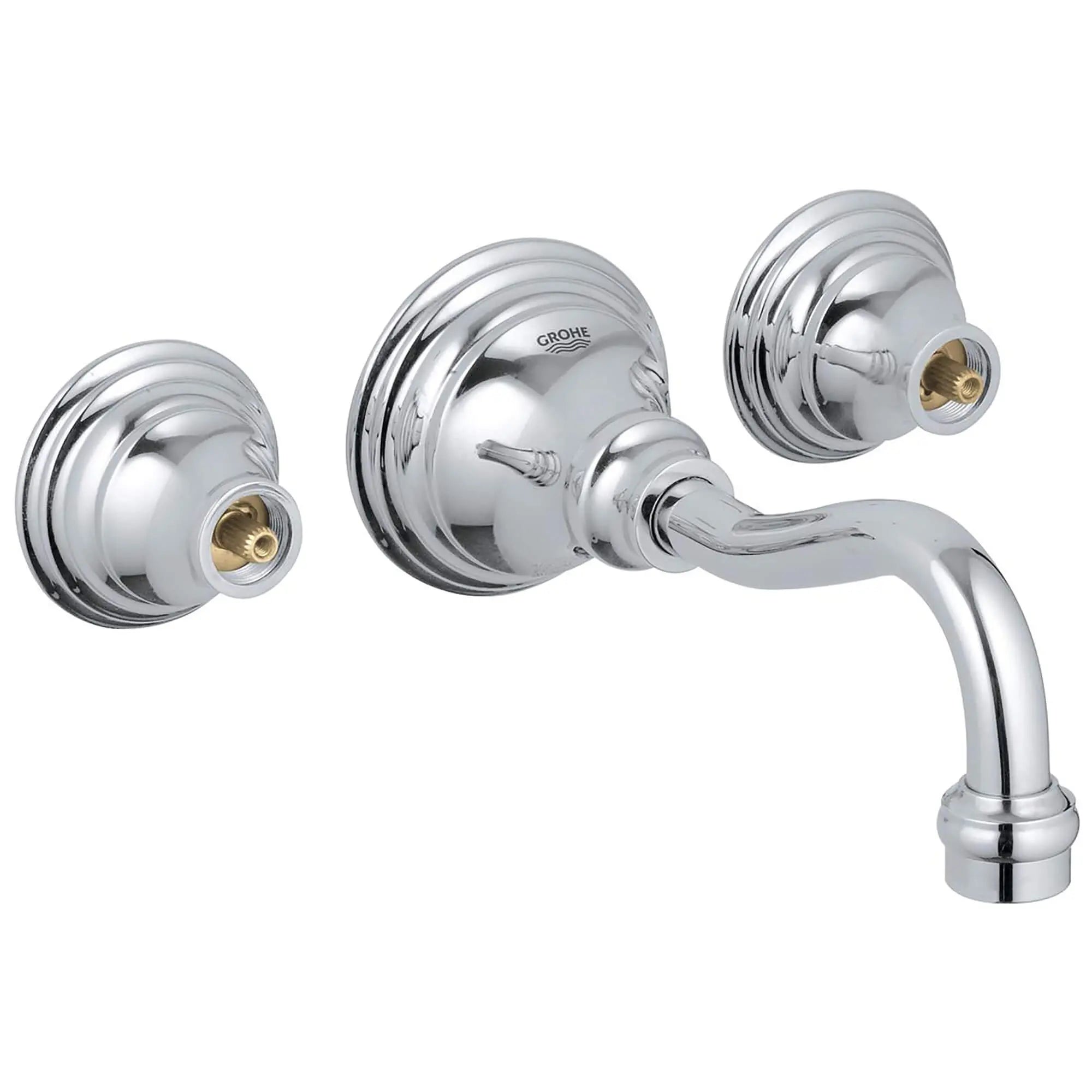 Robinetterie 3-trous pour lavabo // CHROME STARLIGHT GROHE // 13105_20135000-Bridgeford-8_Widespread_Two-Handle_Bathroom_Faucet_0_CDNwebp.webp