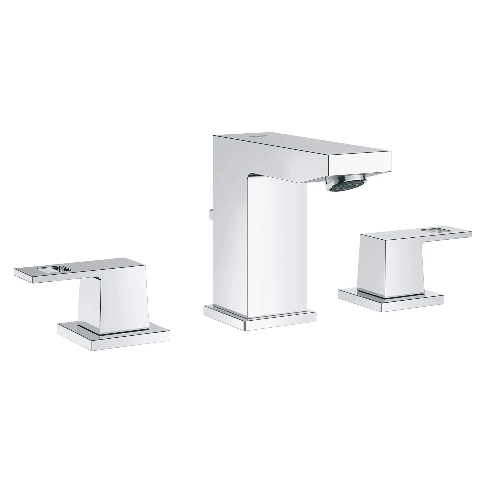 Robinetterie 3 trous pour lavaboTaille S // CHROME STARLIGHT GROHE // 13181_20370000-eurocube-8-inch-widespread-two-handle-bathroom-faucet-s-size-starlight-chrome_0_CDNwebp.webp
