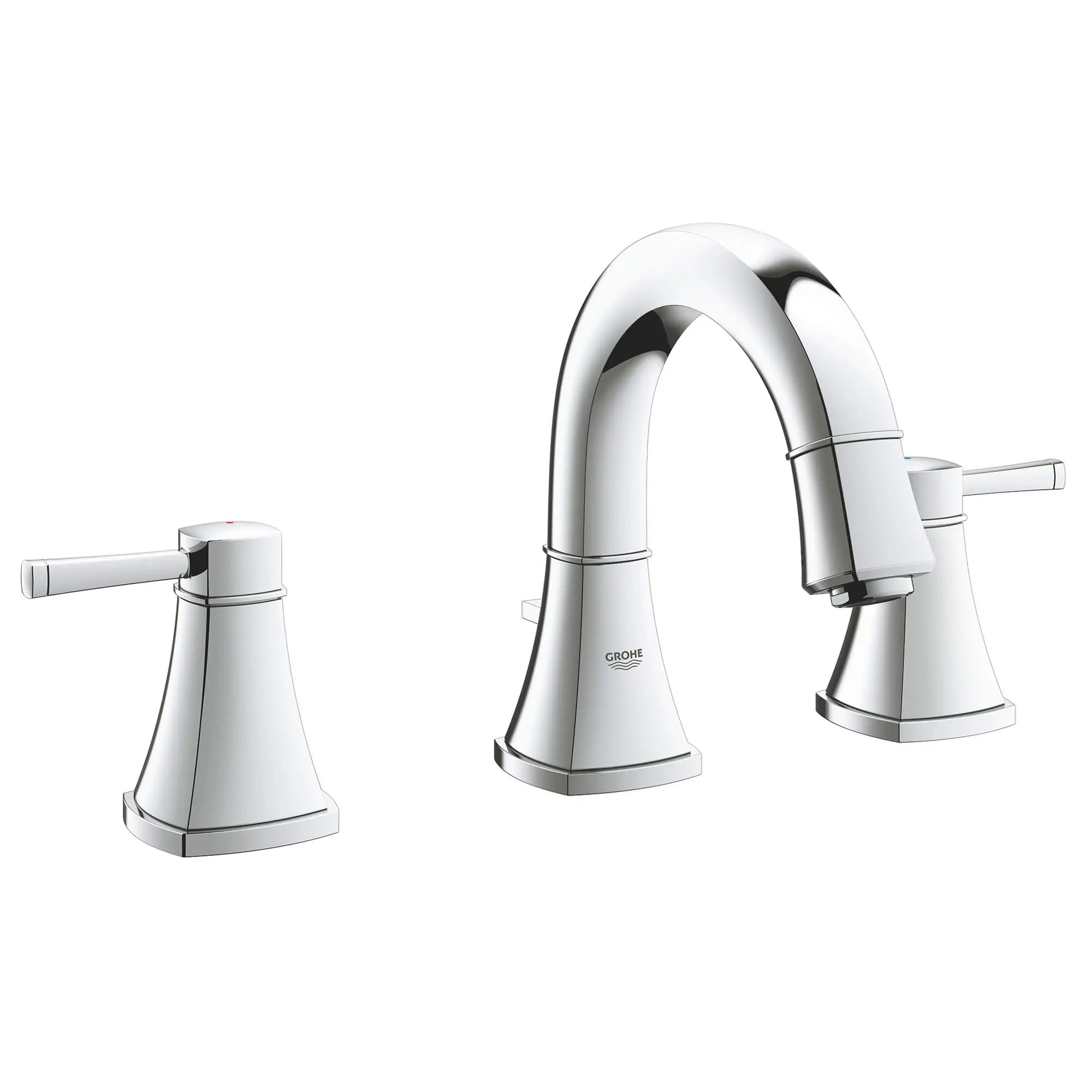 Robinetterie 3-trous pour lavabo Taille S // CHROME STARLIGHT GROHE // 13206_20418000-grandera-8-inch-widespread-two-handle-bathroom-faucet-s-size-starlight-chrome_0_CDNwebp.webp