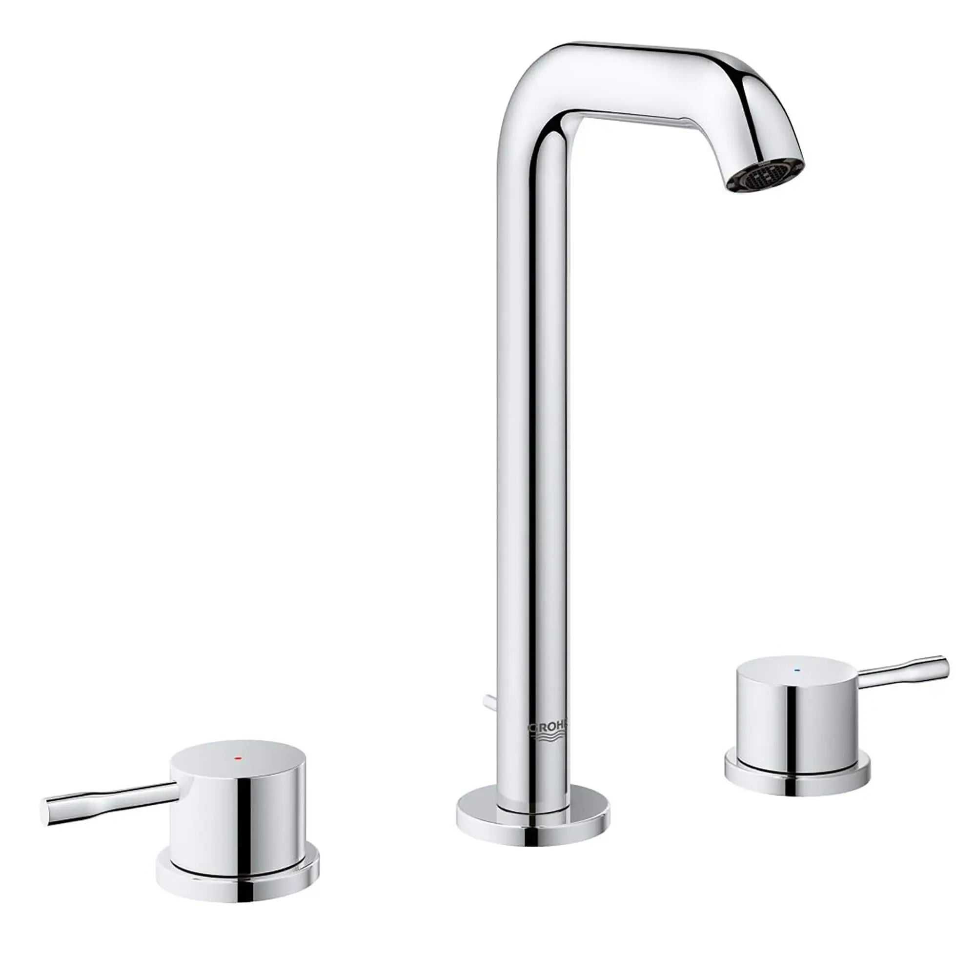 Robinet de salle de bains espacé à deux poignées de grande taille 8 po // CHROME STARLIGHT GROHE // 13236_20431001-Essence-8_Widespread_Two-Handle_Bathroom_Faucet_L-Size_0_CDNwebp.webp