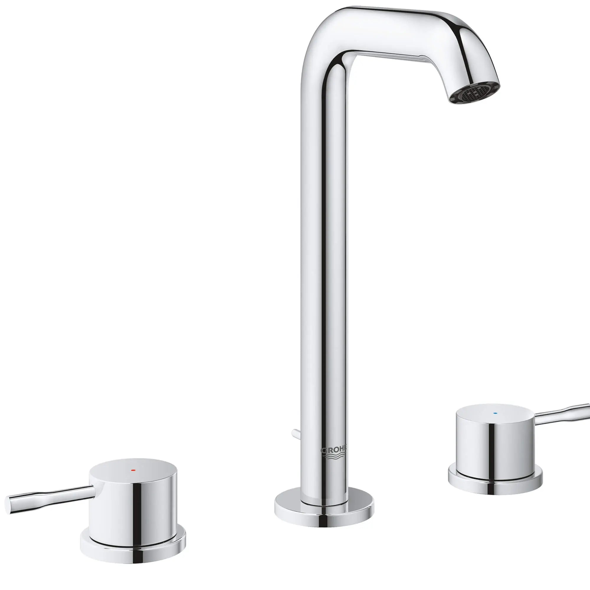 Essence Robinet à grand écartement pour lavabo, taille L // CHROME STARLIGHT GROHE // 13238_2043100a-essence-8-inch-widespread-two-handle-bathroom-faucet-l-size-starlight-chrome_0_CDNwebp.webp