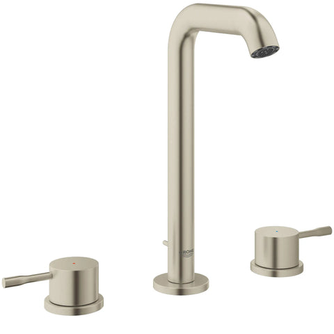 Robinet de salle de bains espacé à deux poignées de grande taille 8 po - Nickel brossé InfinityFinish
