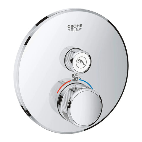 GrohTherm SmartControl - Garniture de valve thermostatique à fonction simple - Chrome StarLight GROHE