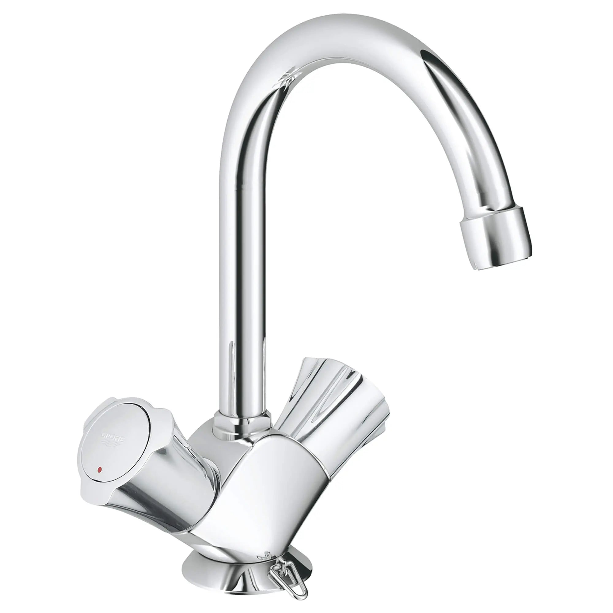 Robinetterie Lavabo monotrou 1/2" // CHROME STARLIGHT GROHE // 13371_21337001-costa-l-single-hole-single-handle-bathroom-faucet-starlight-chrome_0_CDNwebp.webp