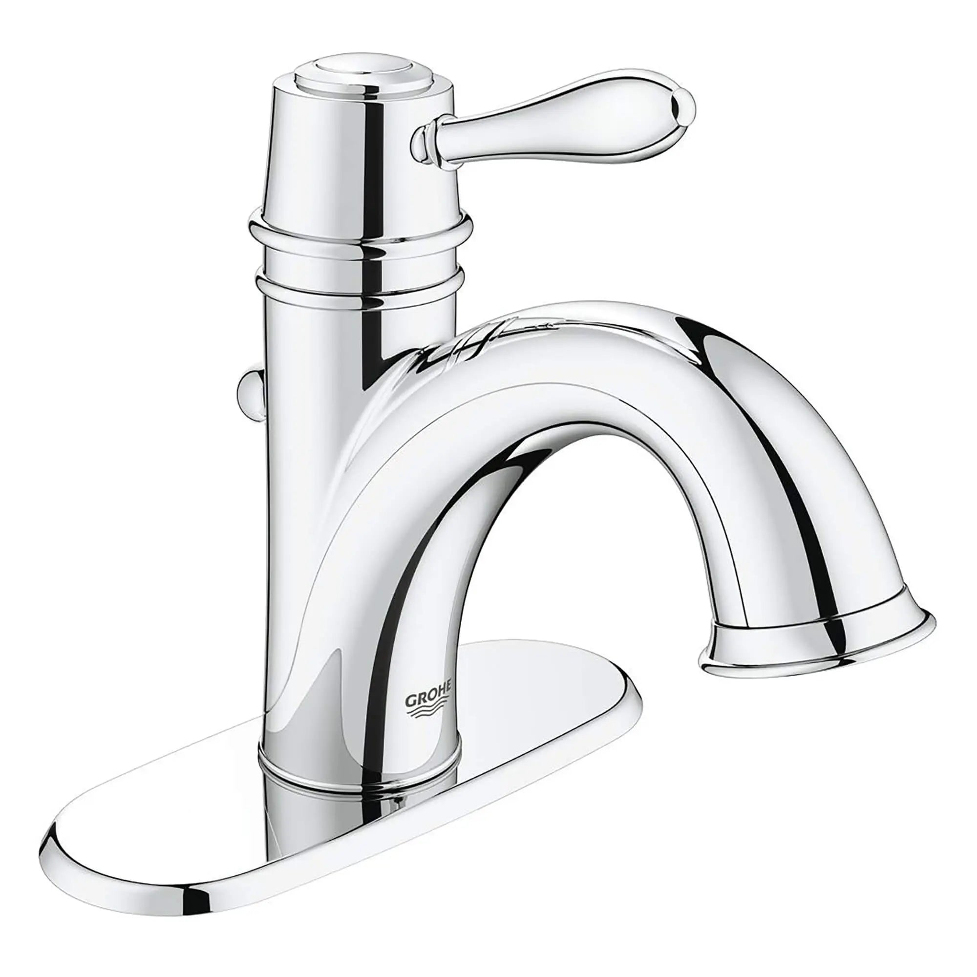 Fairborn Robinet monotrou avec cache // CHROME STARLIGHT GROHE // 13462_2340000A-Fairborn-Single-Handle_Bathroom_Faucet_0_CDNwebp.webp