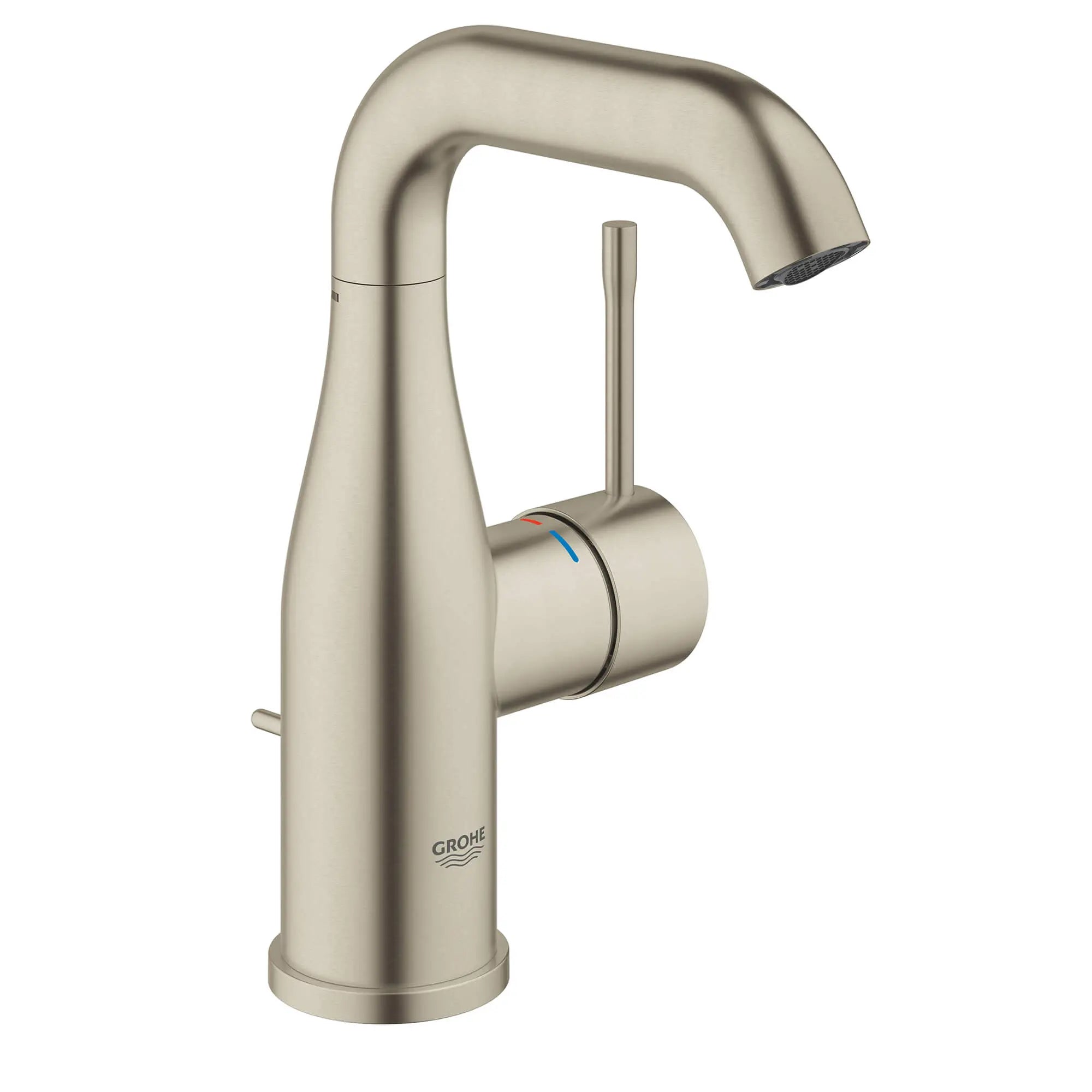 Robinet monotrou pour salle de bain, à poignée simple, taille M, 4,5 L/min (1,2 gpm) // NICKEL BROSSÉ INFINITYFINISH // 13484_23485ena-essence-single-handle-bathroom-faucet-m-size-brushed-nickel-infinityfinish_0_CDNwebp.webp