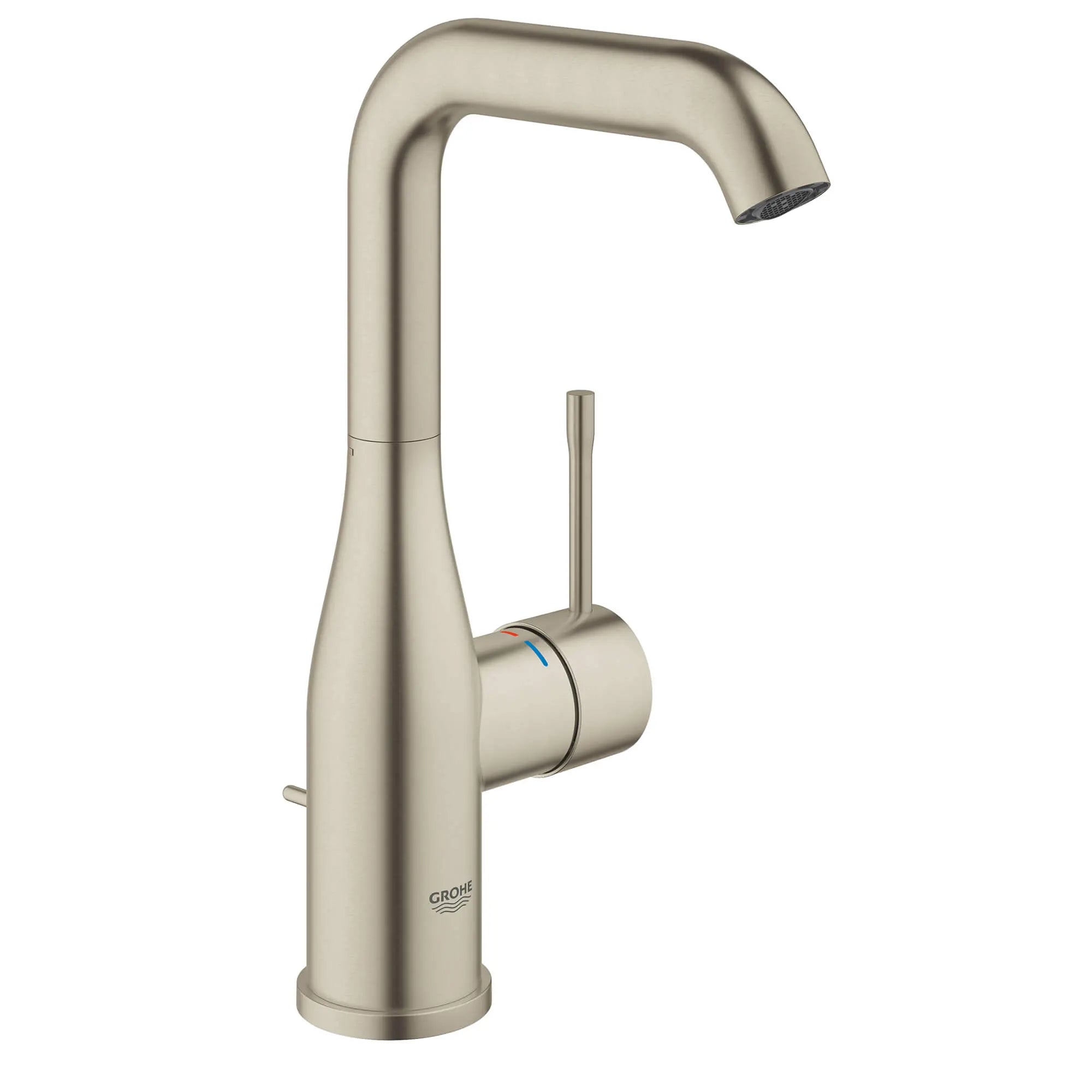 Robinet de salle de bain à poignée unique de grande taille // NICKEL BROSSÉ INFINITYFINISH // 13491_23486en1-essence-single-handle-bathroom-faucet-l-size-brushed-nickel-infinityfinish_0_CDNwebp.webp