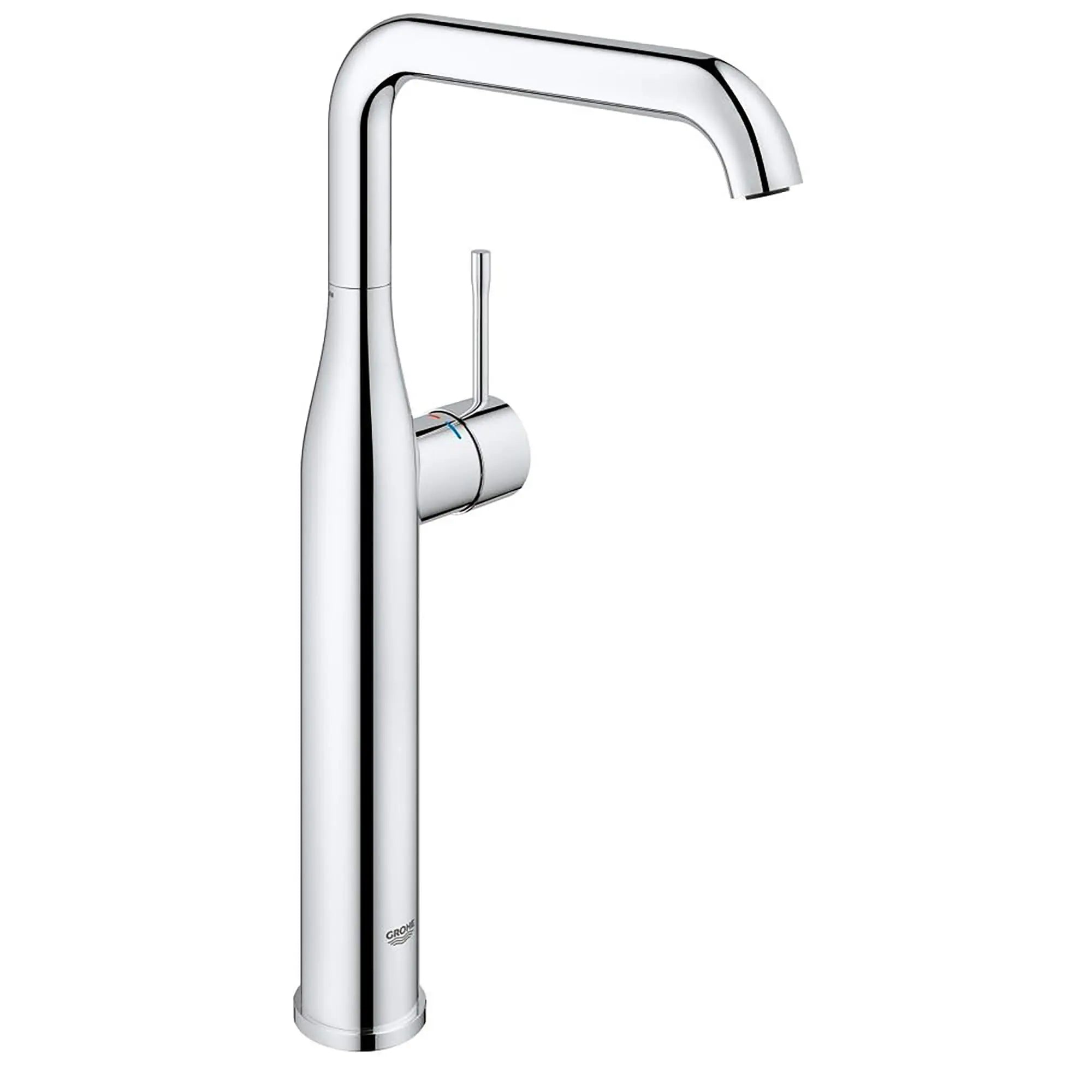 Robinet de salle de bains à poignée unique de très grande taille pour lavabo monotrou // CHROME STARLIGHT GROHE // 13498_23538001-Essence-Single-Hole_Single-Handle_Vessel_Bathroom_Faucet_XL-Size_0_CDNwebp.webp