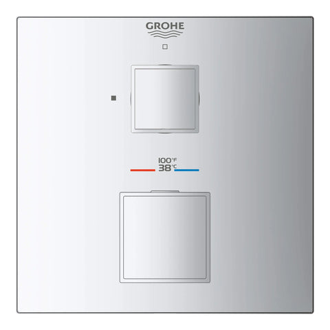 Garniture de valve thermostatique à fonction simple, 2 poignées - Chrome StarLight GROHE