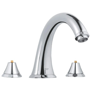 [25074000] 3-Hole 2-Handle Deck Mount Roman Tub Faucet with Hand Shower - GROHE StarLight Chrome