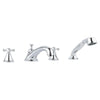 [25502001] 4-Hole 2-Handle Deck Mount Roman Tub Faucet with 1.75 GPM Hand Shower - GROHE StarLight Chrome